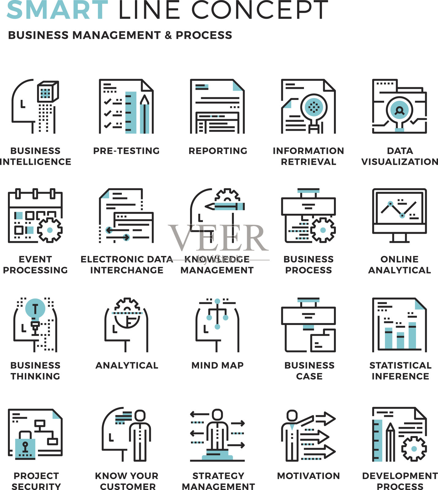Smartline图标商业管理概念图标素材