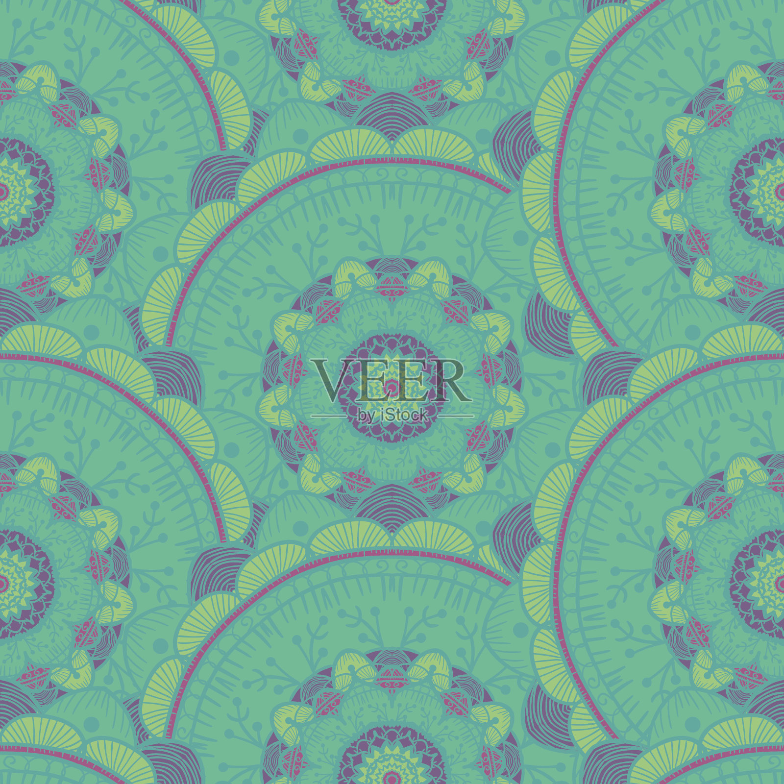 曼荼罗无缝模式插画图片素材