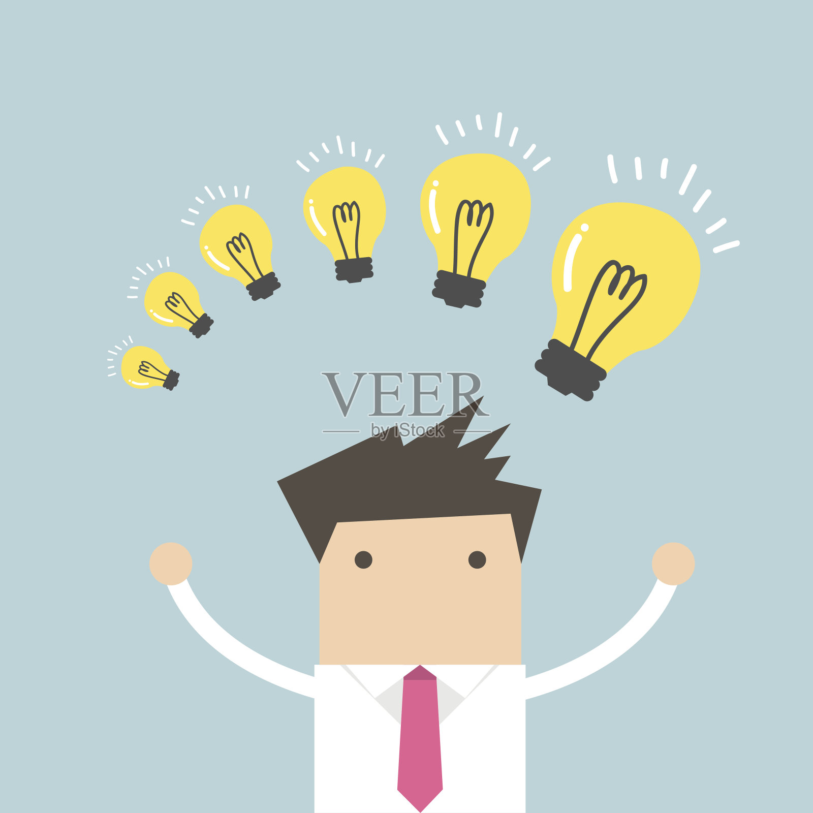 有不同点子的商人插画图片素材