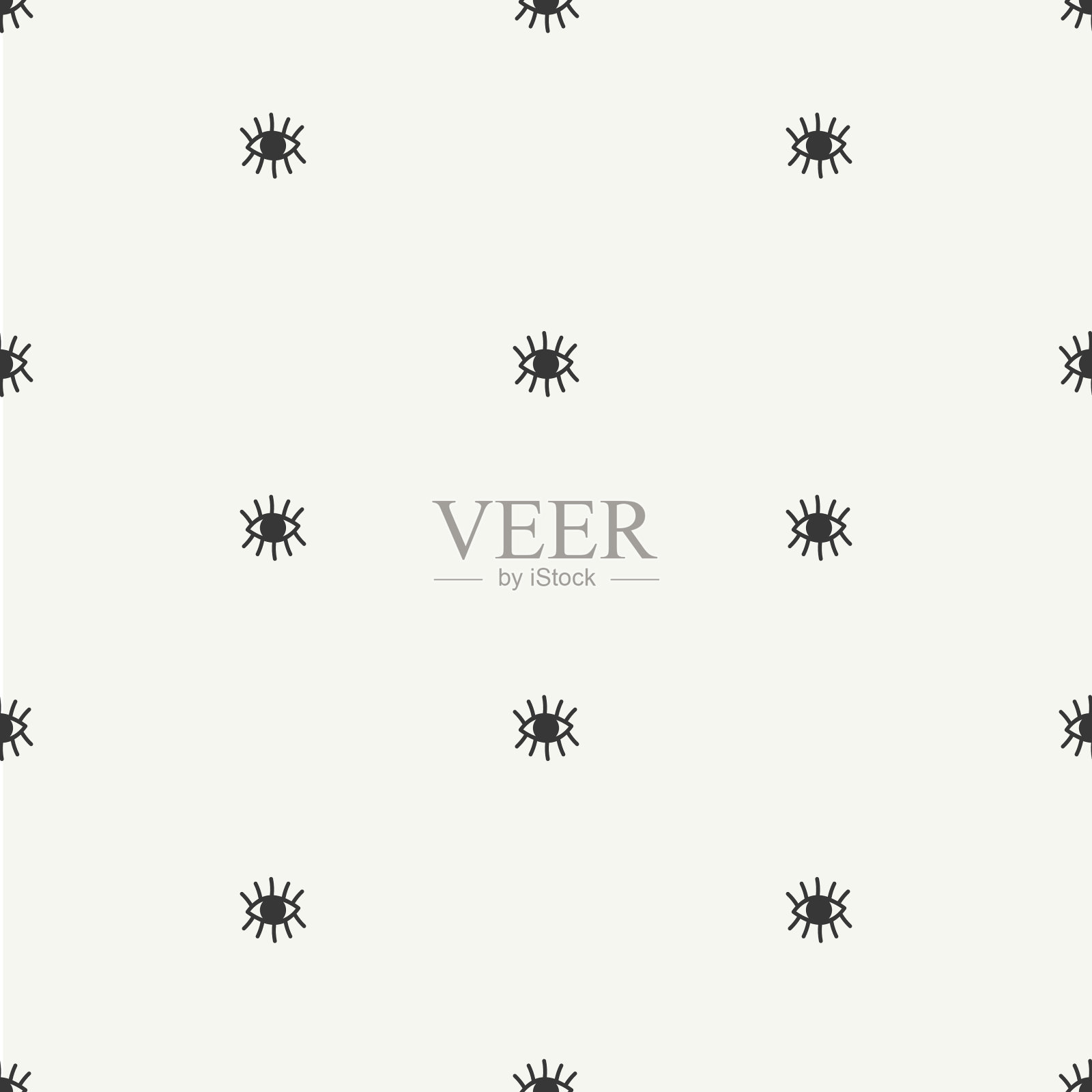 手画无缝模式与开放和关闭的眼睛。背景。插画图片素材