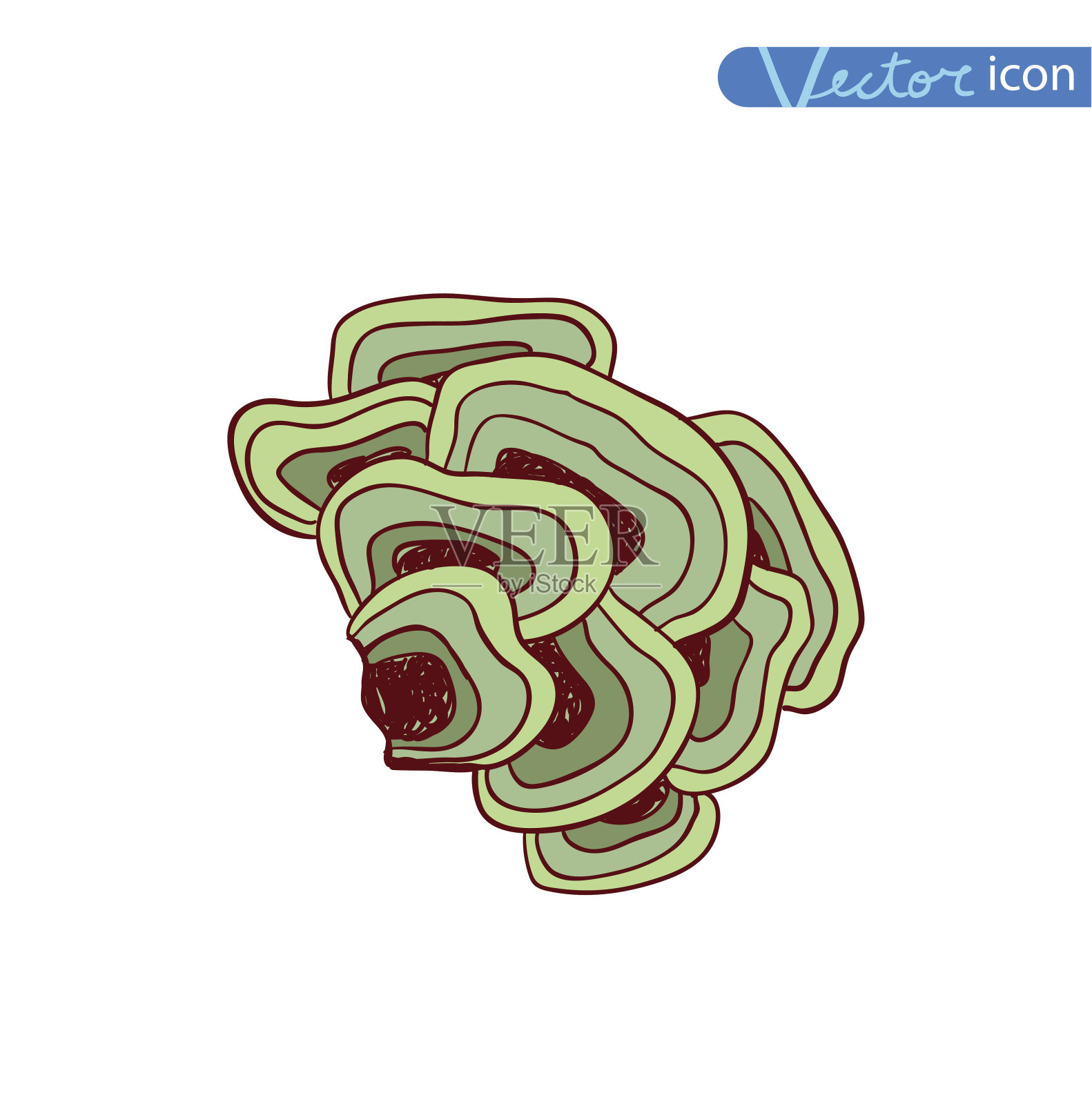 蘑菇设置图标,矢量插图。插画图片素材