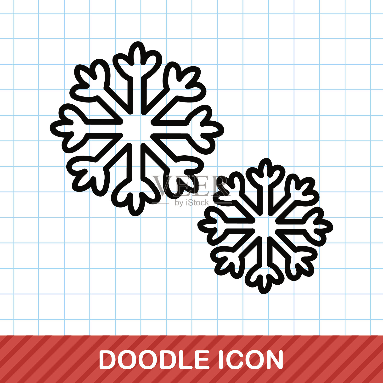 雪花涂鸦插画图片素材