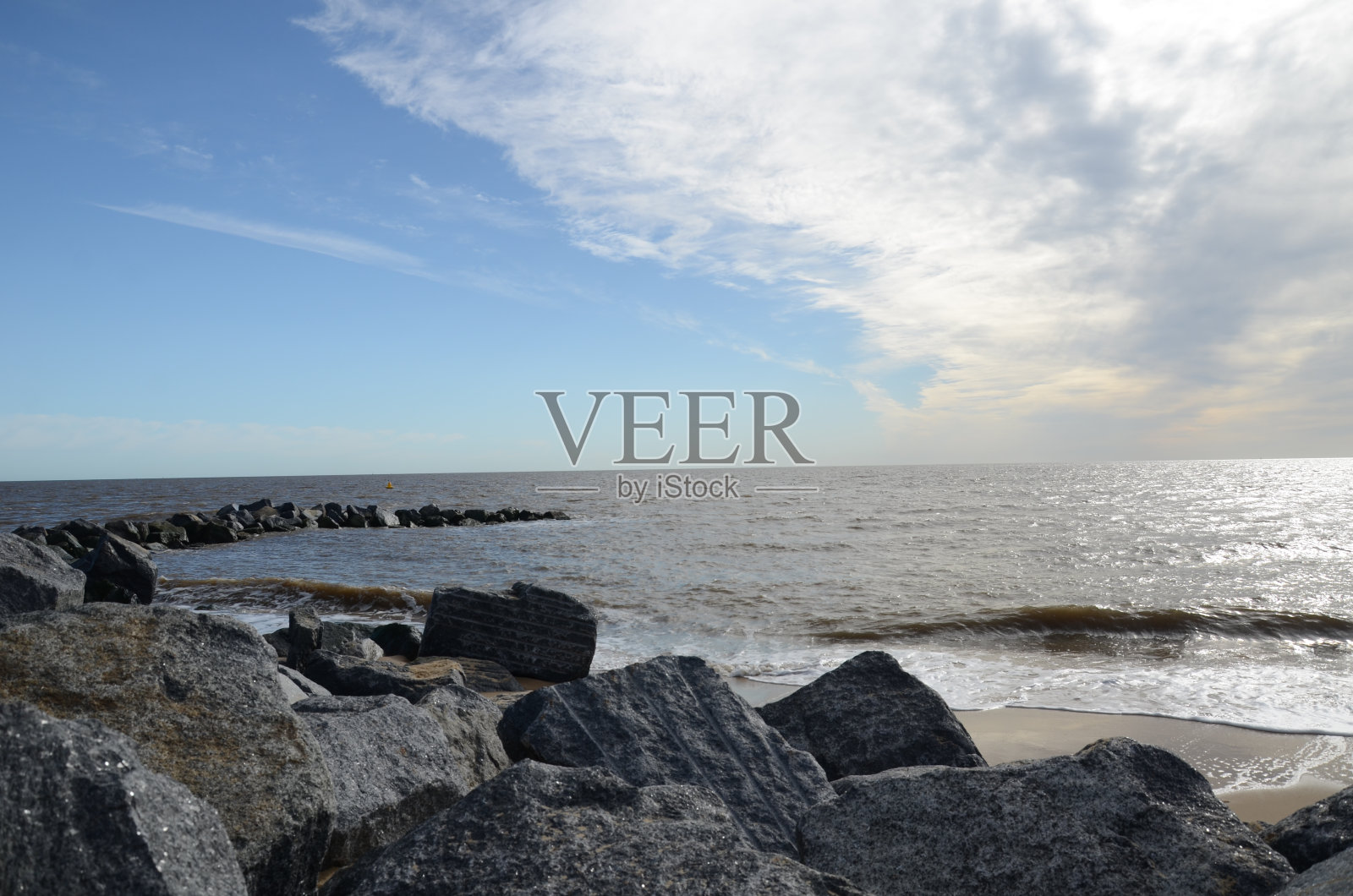 大雅茅斯海滩霍普顿在海上照片摄影图片