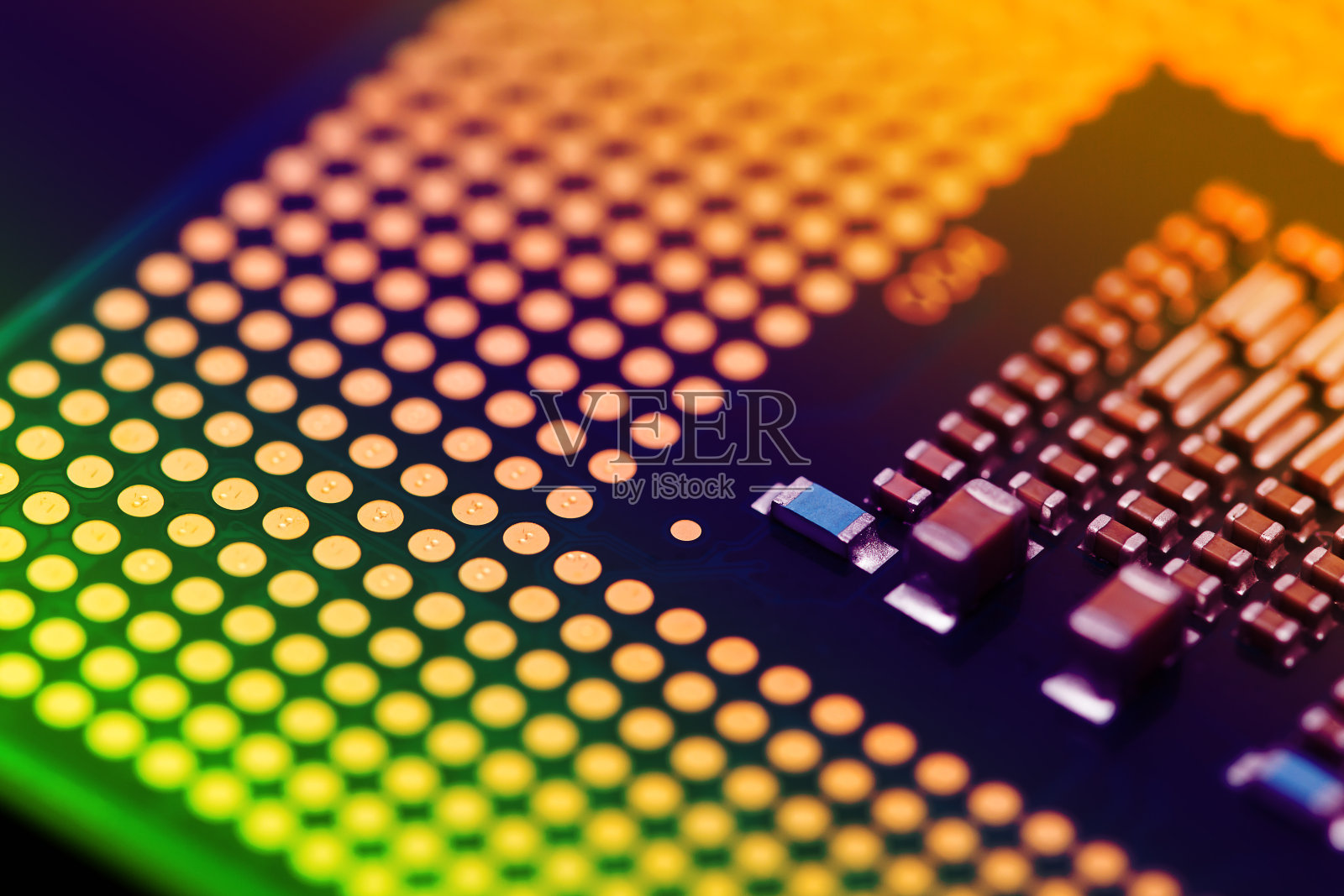 计算机中央处理器的一部分。照片摄影图片