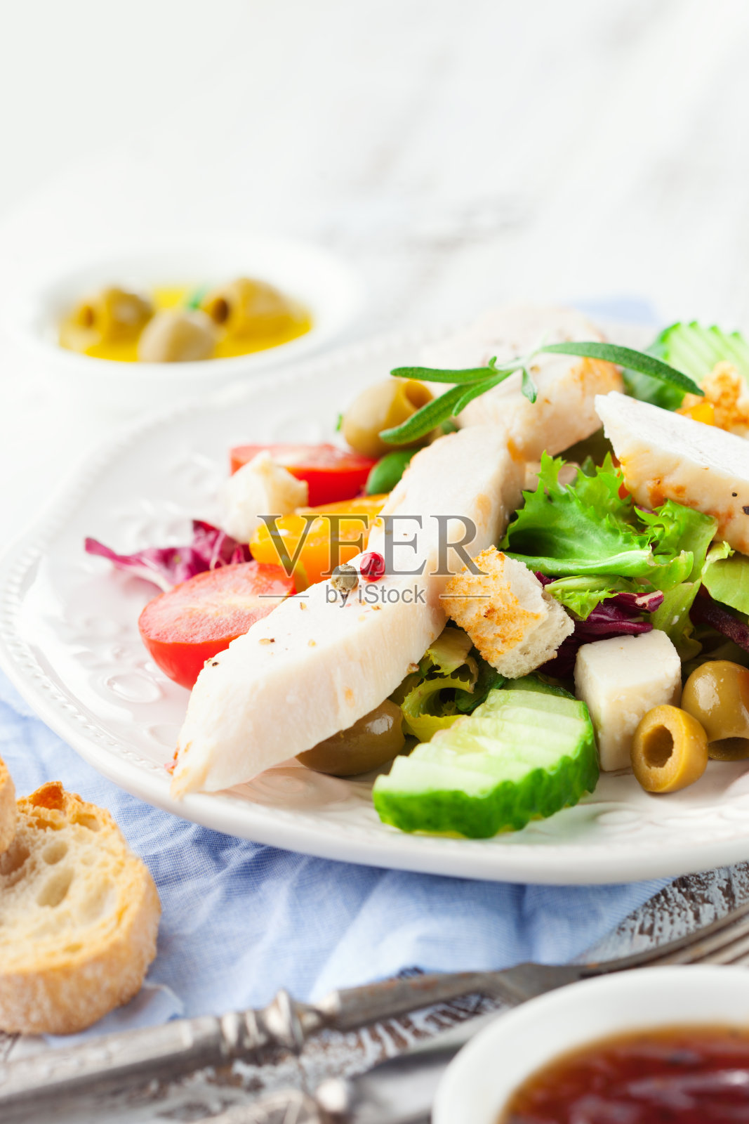 鸡肉沙拉照片摄影图片