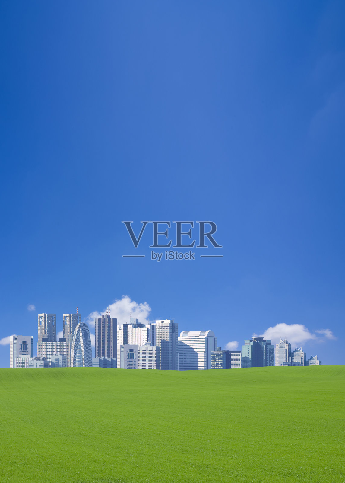 绿地和摩天大楼照片摄影图片