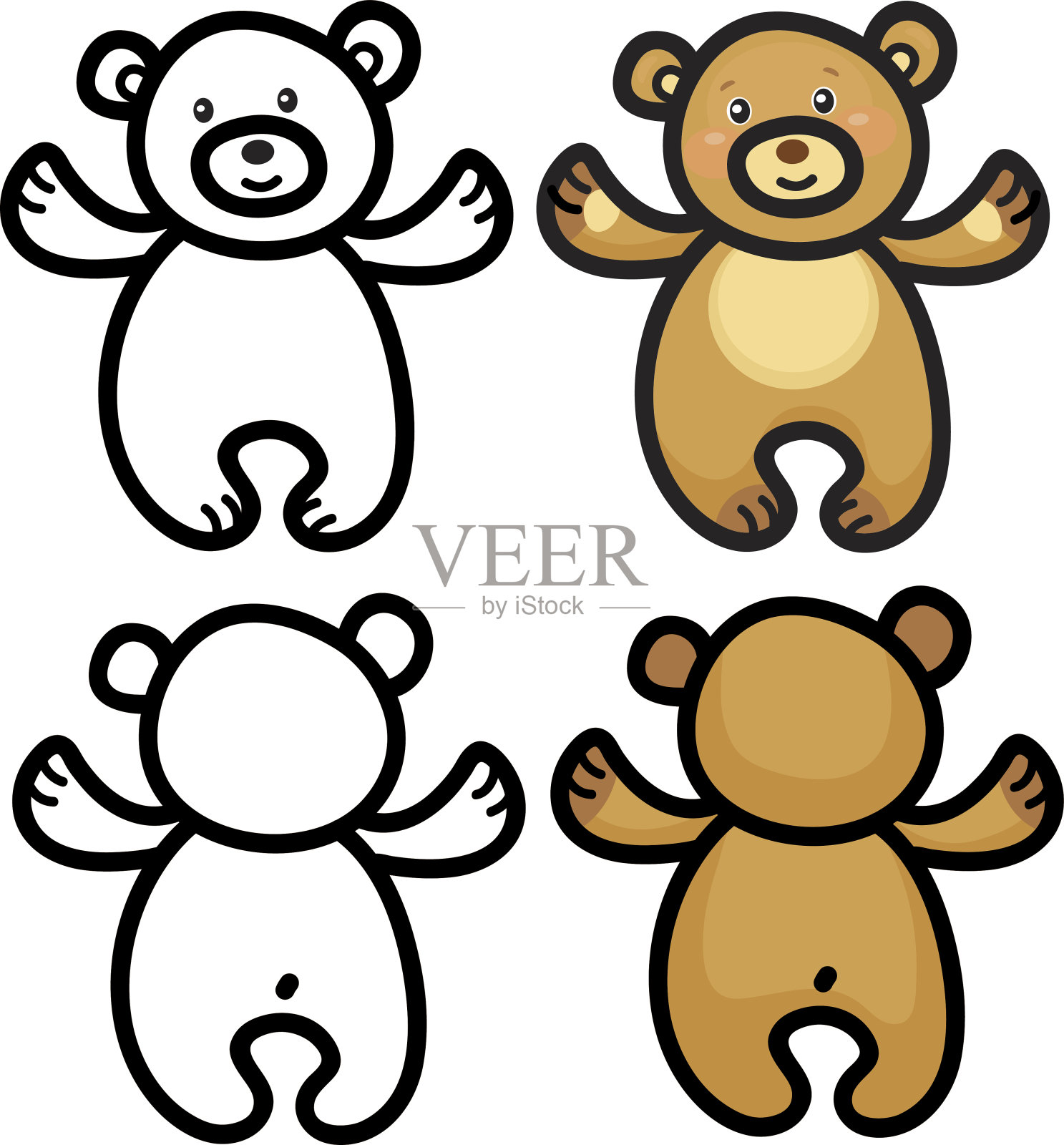 向量泰迪熊。设计元素图片