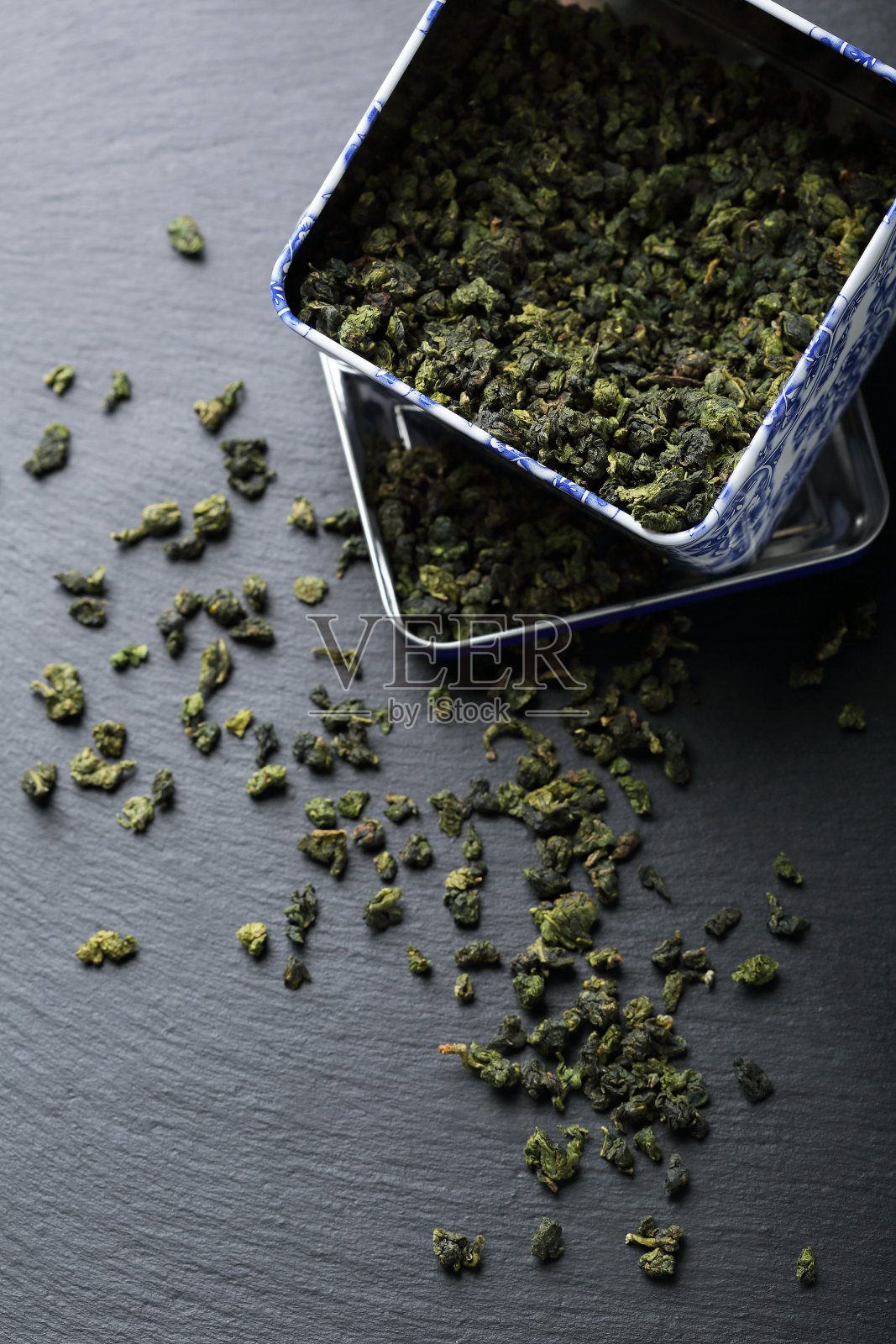 袋装干绿茶照片摄影图片