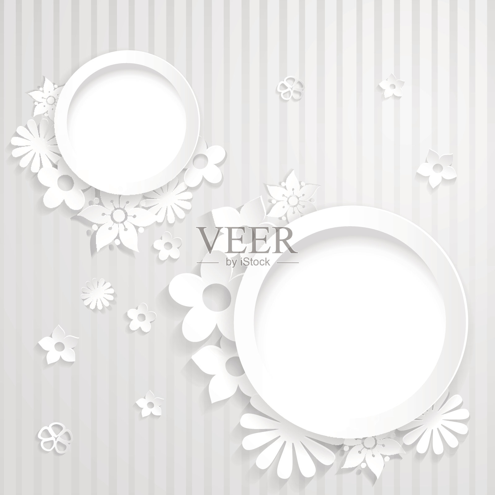 纸花和两个戒指插画图片素材