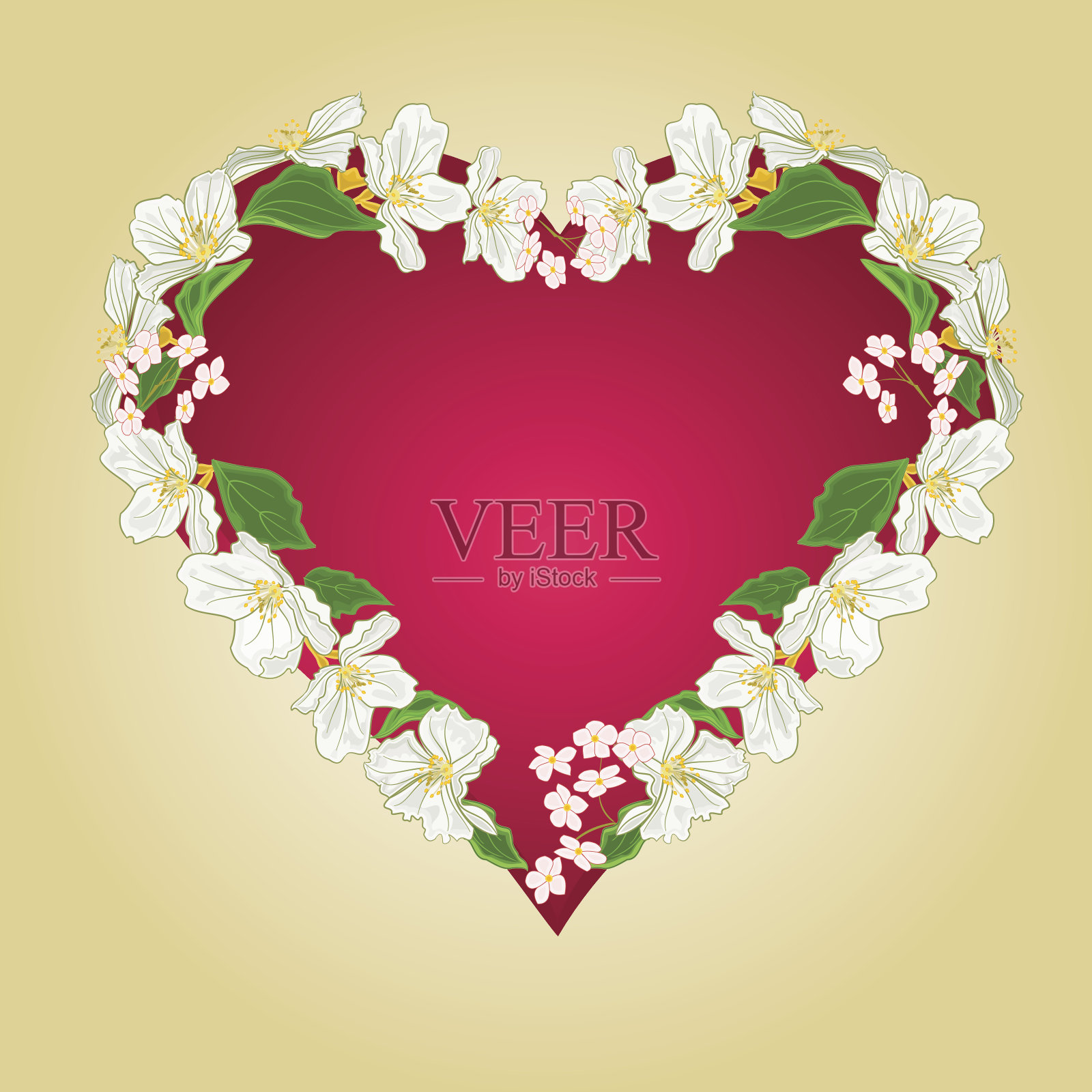 茉莉花心载体插画图片素材