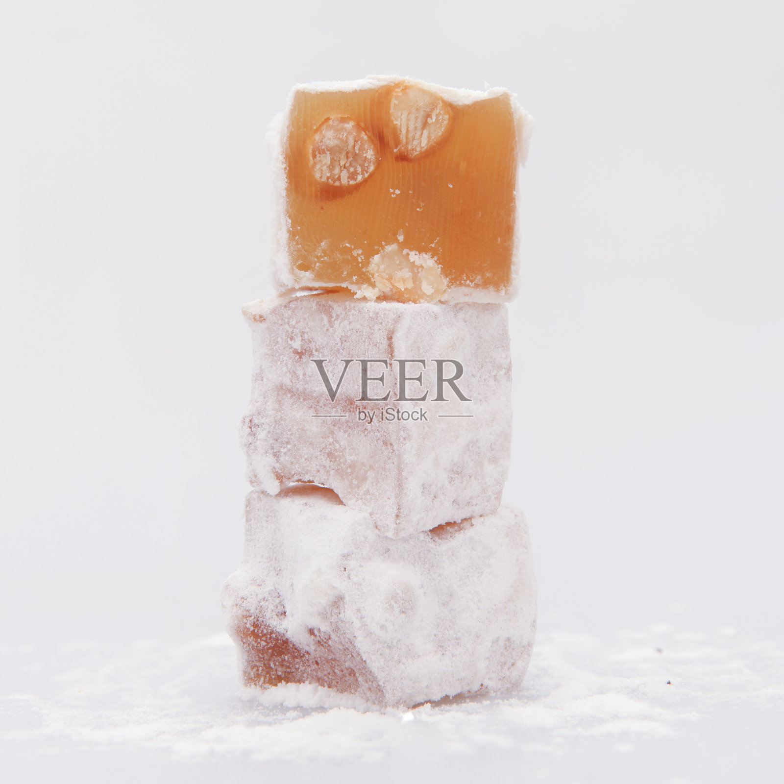 传统的土耳其甜点,土耳其软糖- Rahat Lokum照片摄影图片