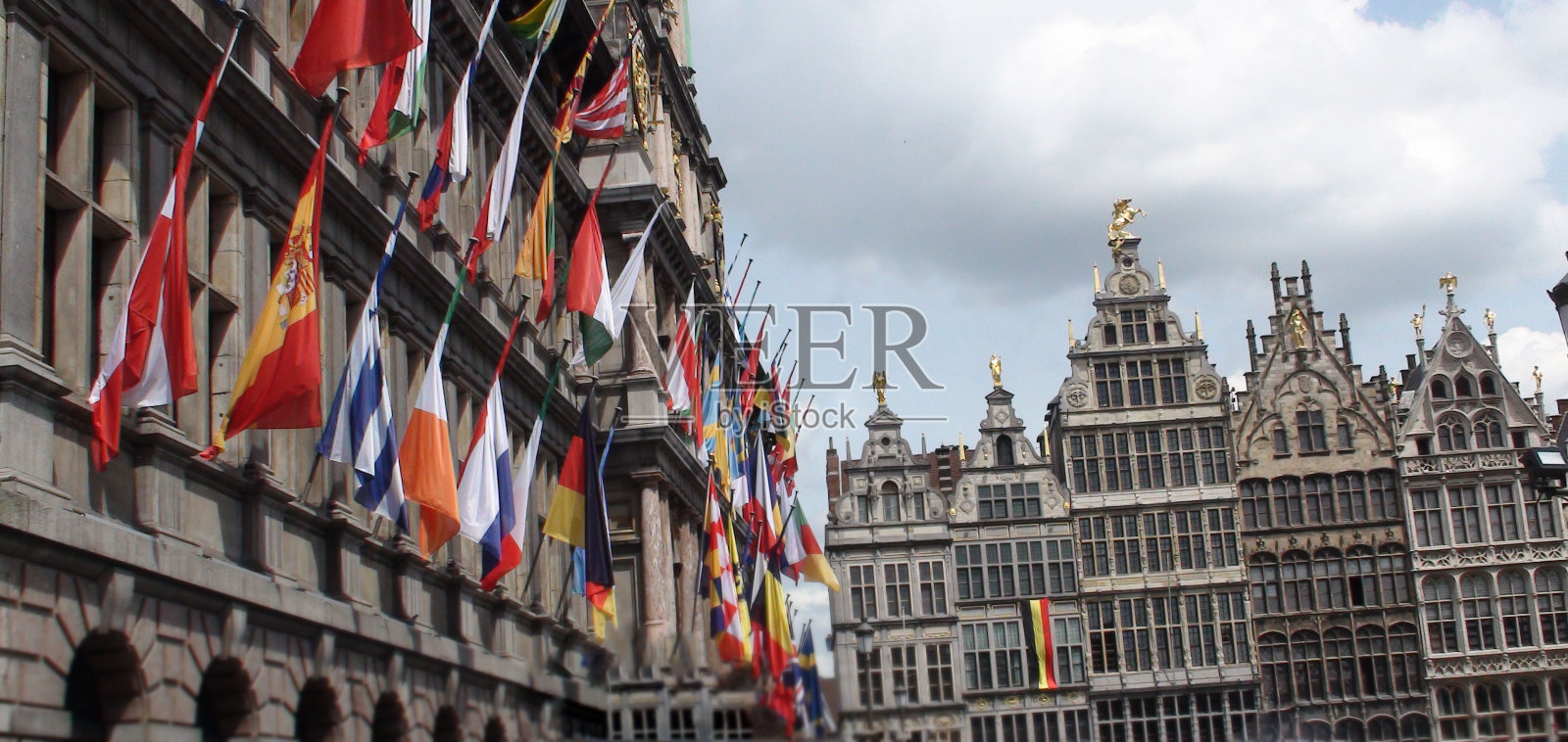 比利时,欧洲,安特卫普著名的老市政厅场景照片摄影图片