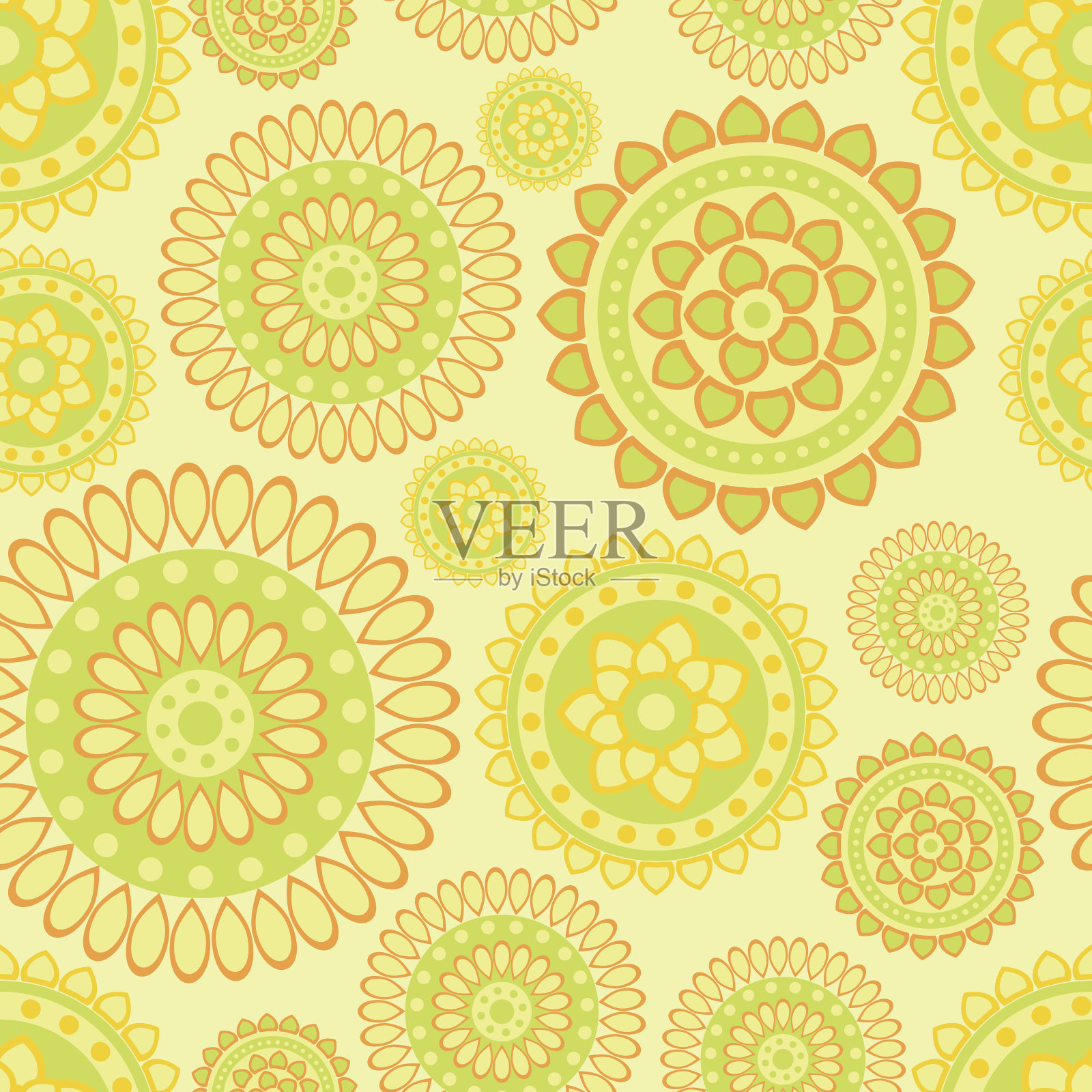 抽象的花朵图案插画图片素材