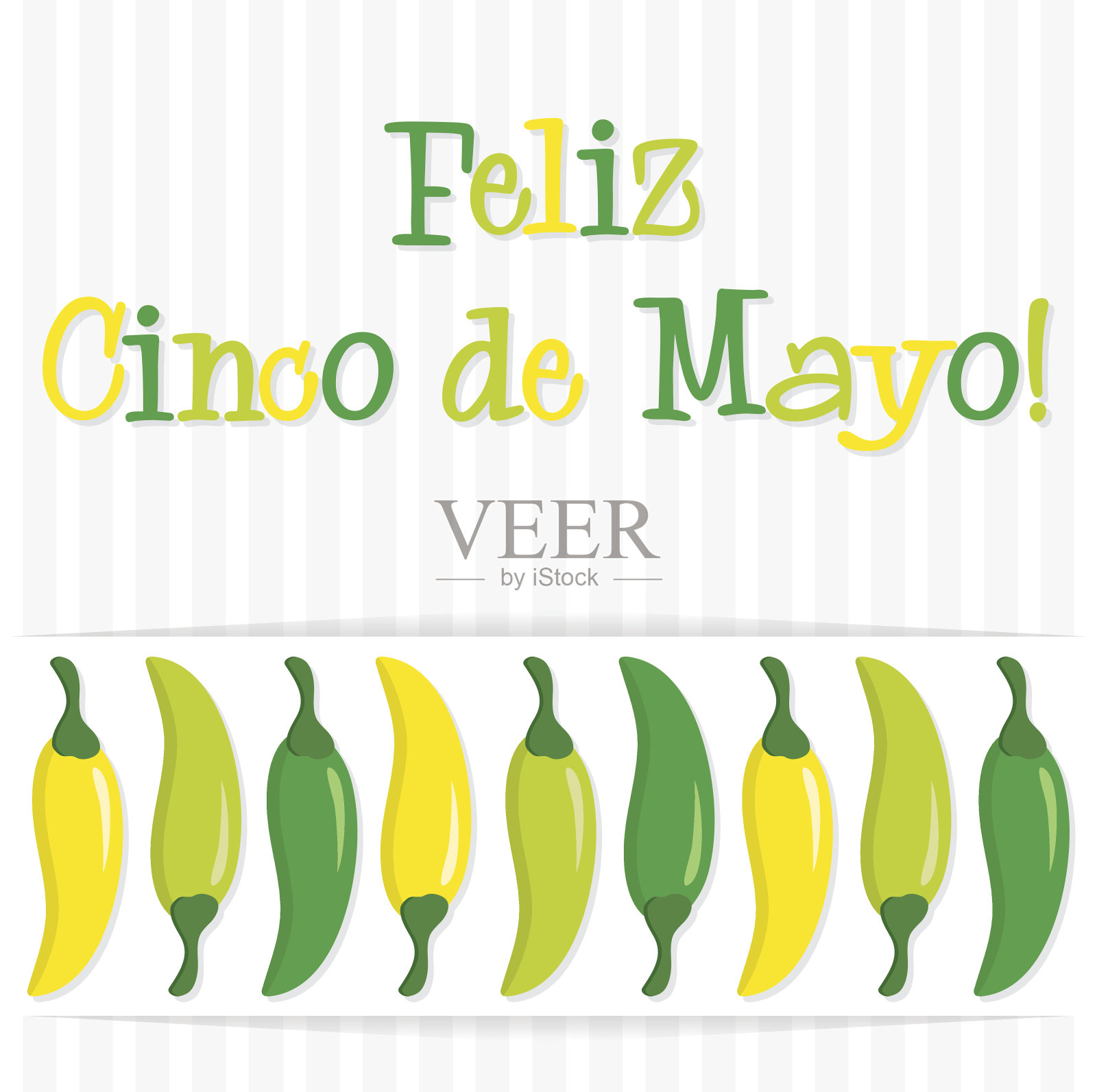 “五月五日快乐”辣椒卡片插画图片素材