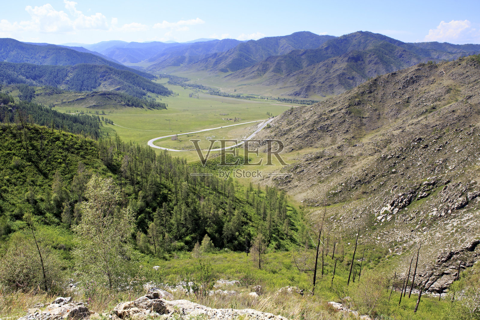 美丽的阿尔泰山上赤克塔曼山口照片摄影图片