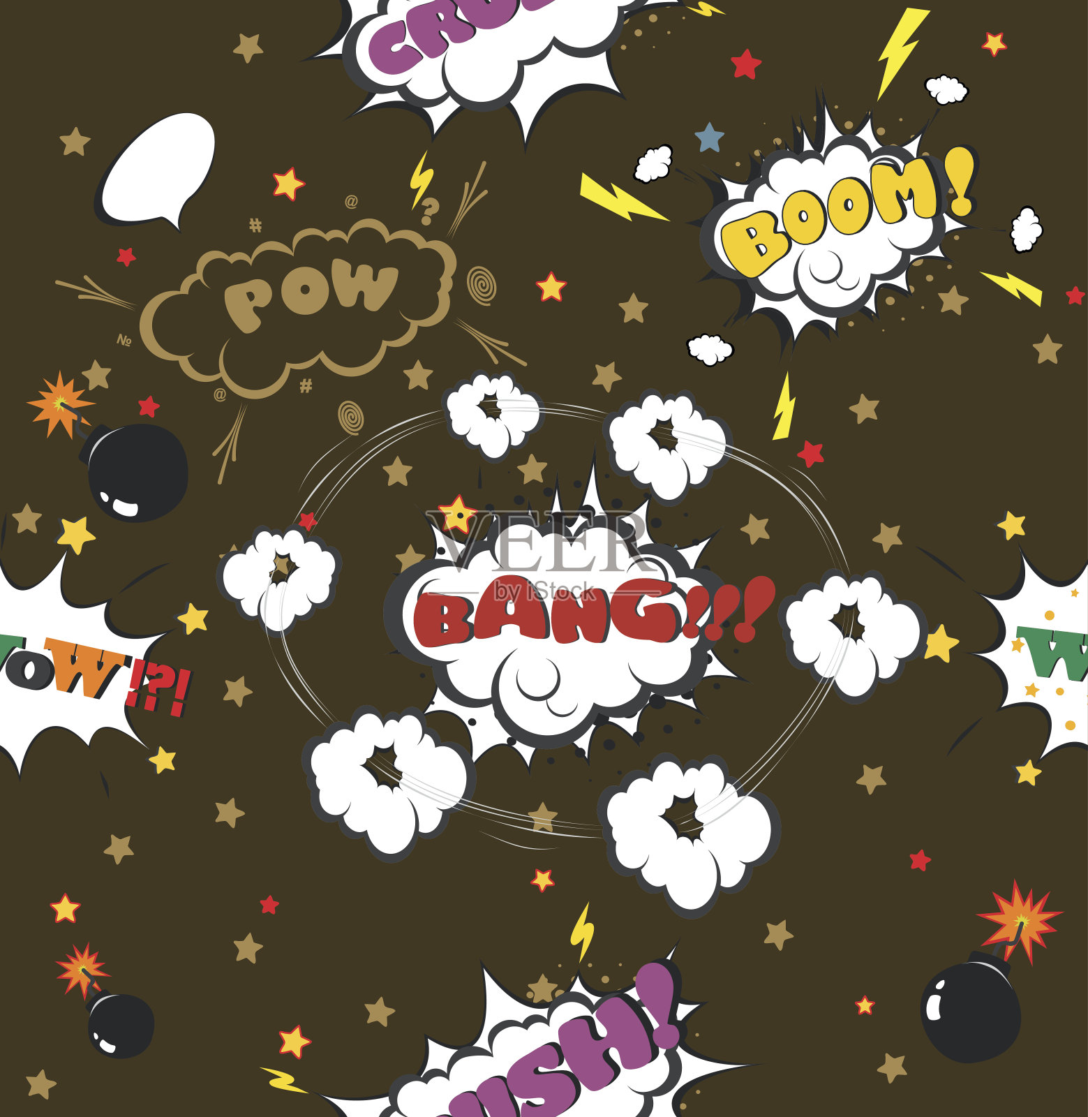 无缝的漫画背景插画图片素材