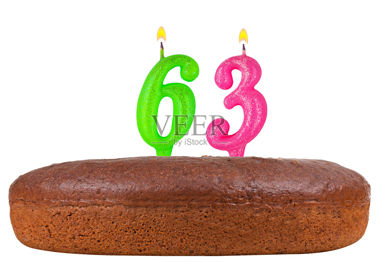 生日蛋糕与蜡烛编号63孤立照片摄影图片