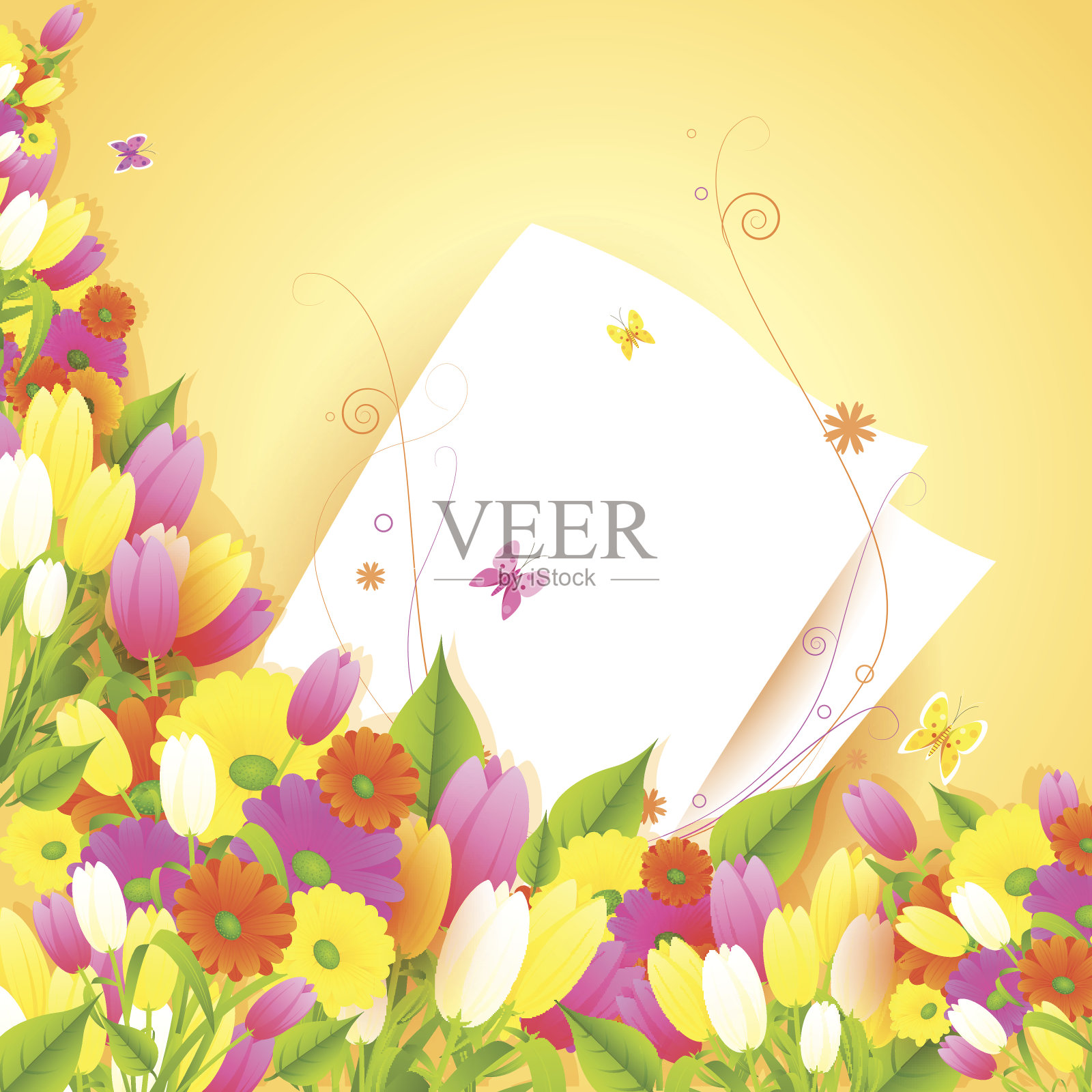 花的卡片设计模板素材