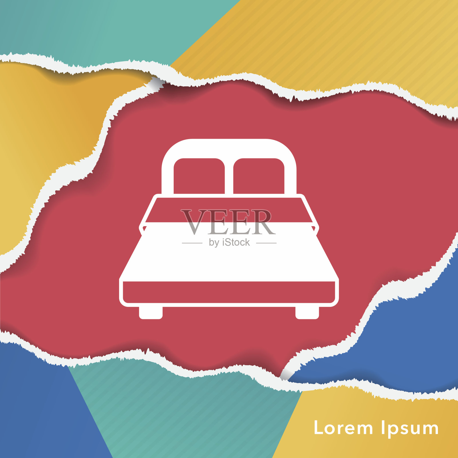 床上的图标插画图片素材