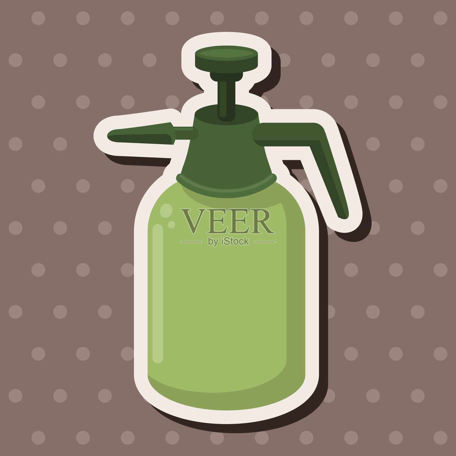 植物浇水主题元素插画图片素材