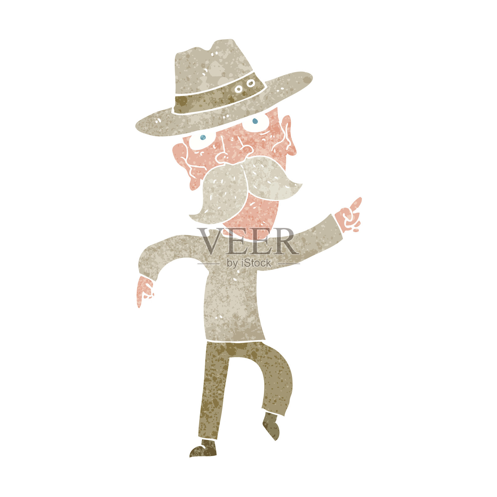 戴着帽子的卡通人插画图片素材