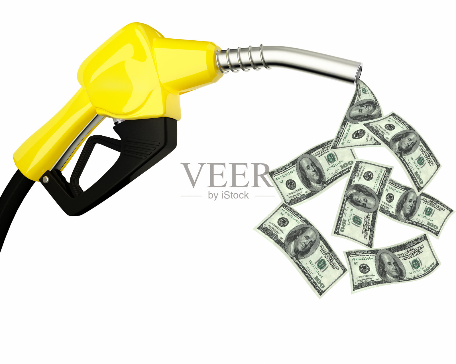 燃料喷嘴和美元到处飞照片摄影图片