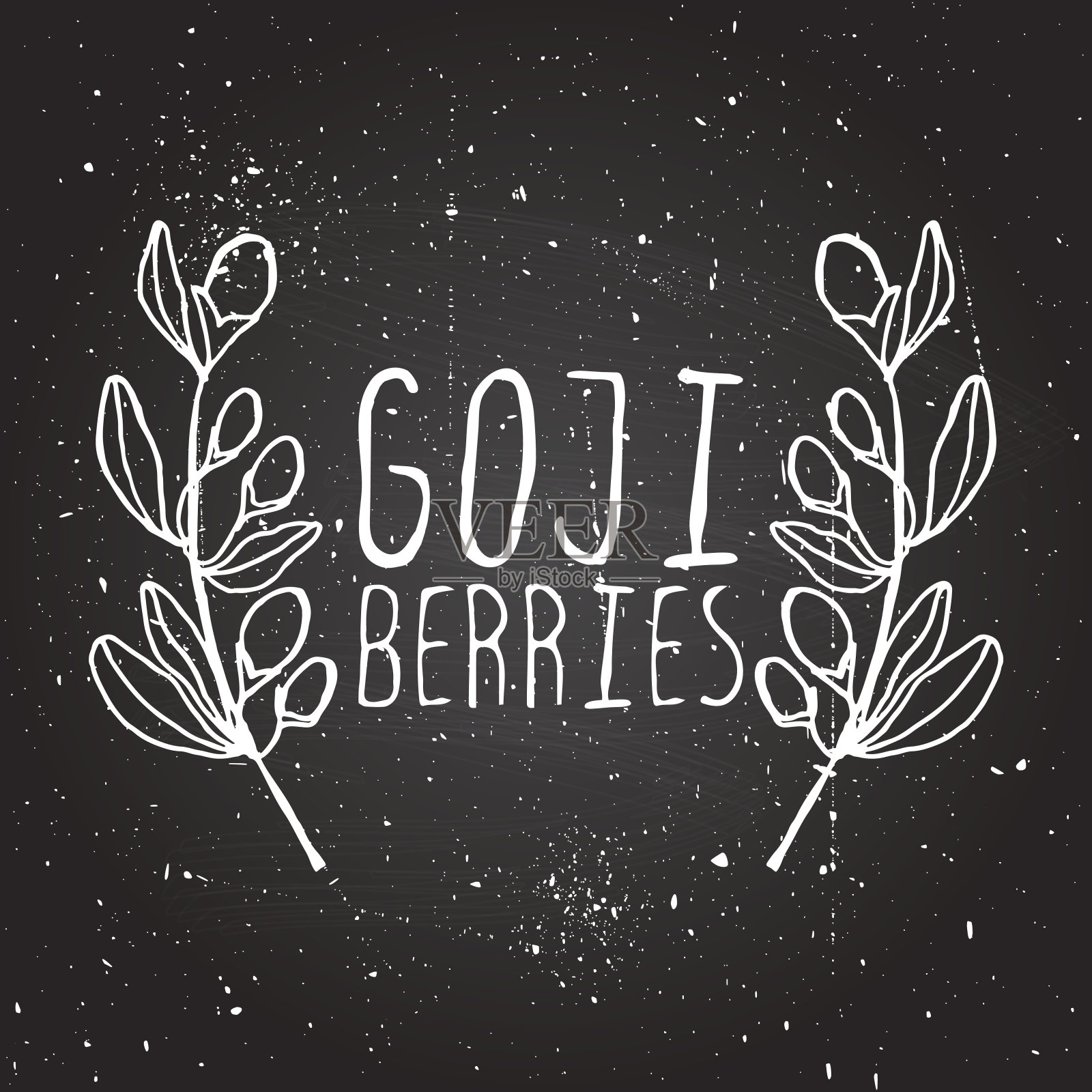 草药和香料收集-枸杞浆果插画图片素材