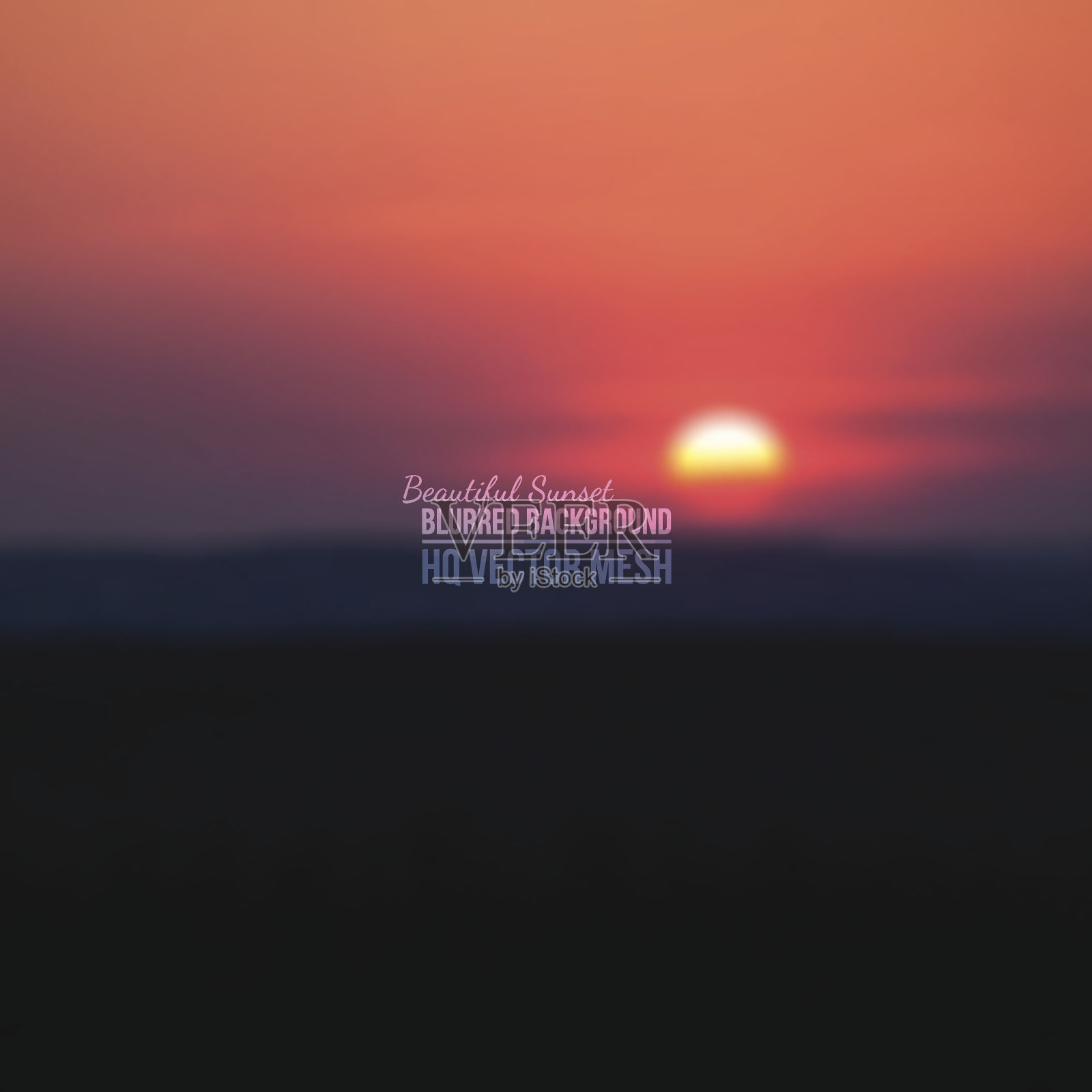 矢量背景的模糊日落插画图片素材