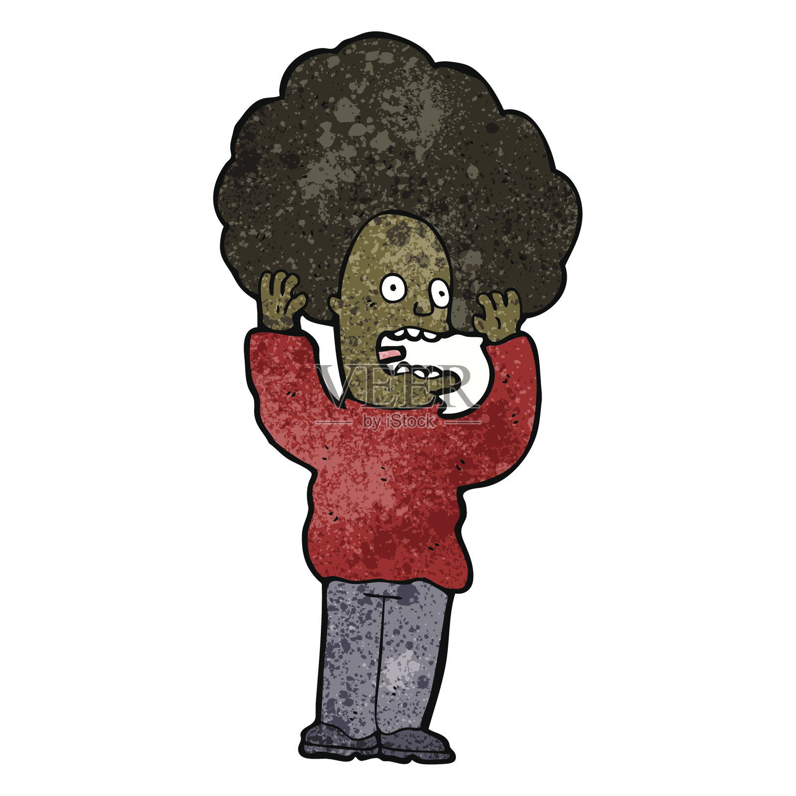 卡通害怕男人插画图片素材