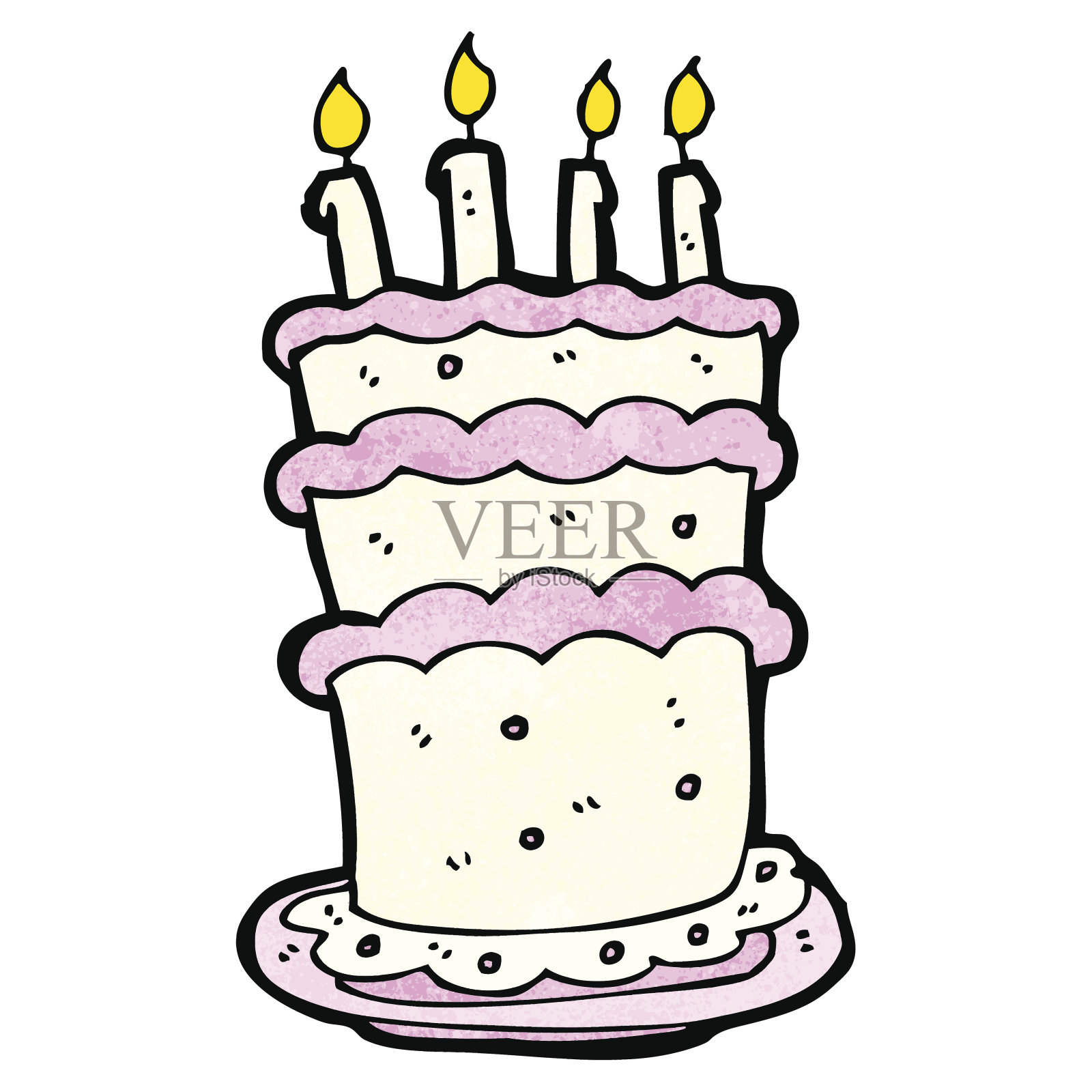 卡通的生日蛋糕插画图片素材
