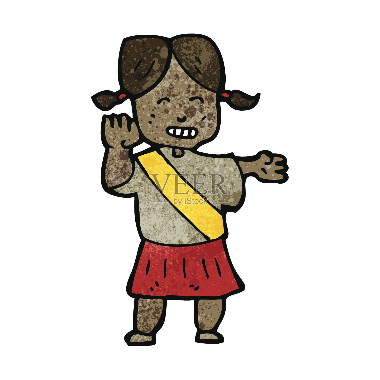 卡通女孩指南插画图片素材