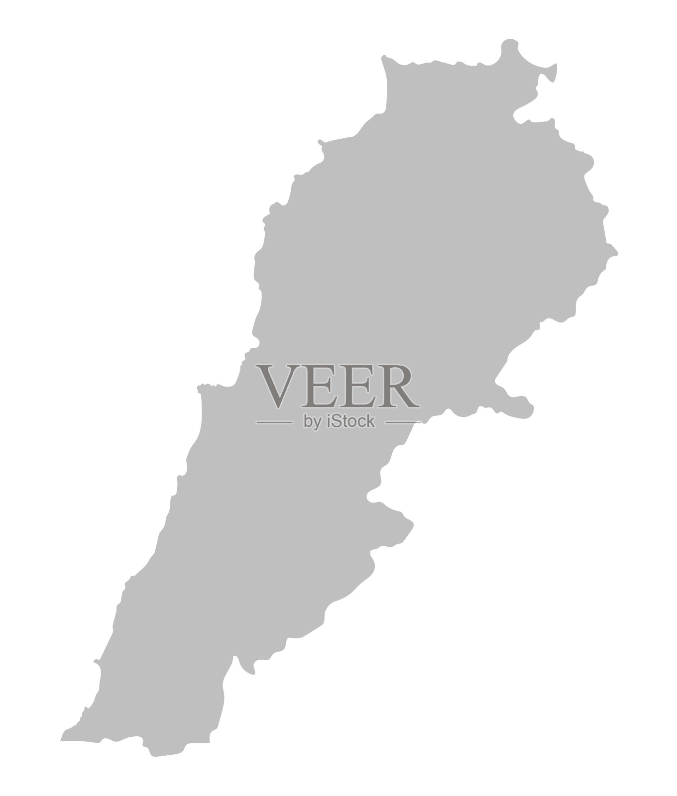 黎巴嫩灰色地图插画图片素材