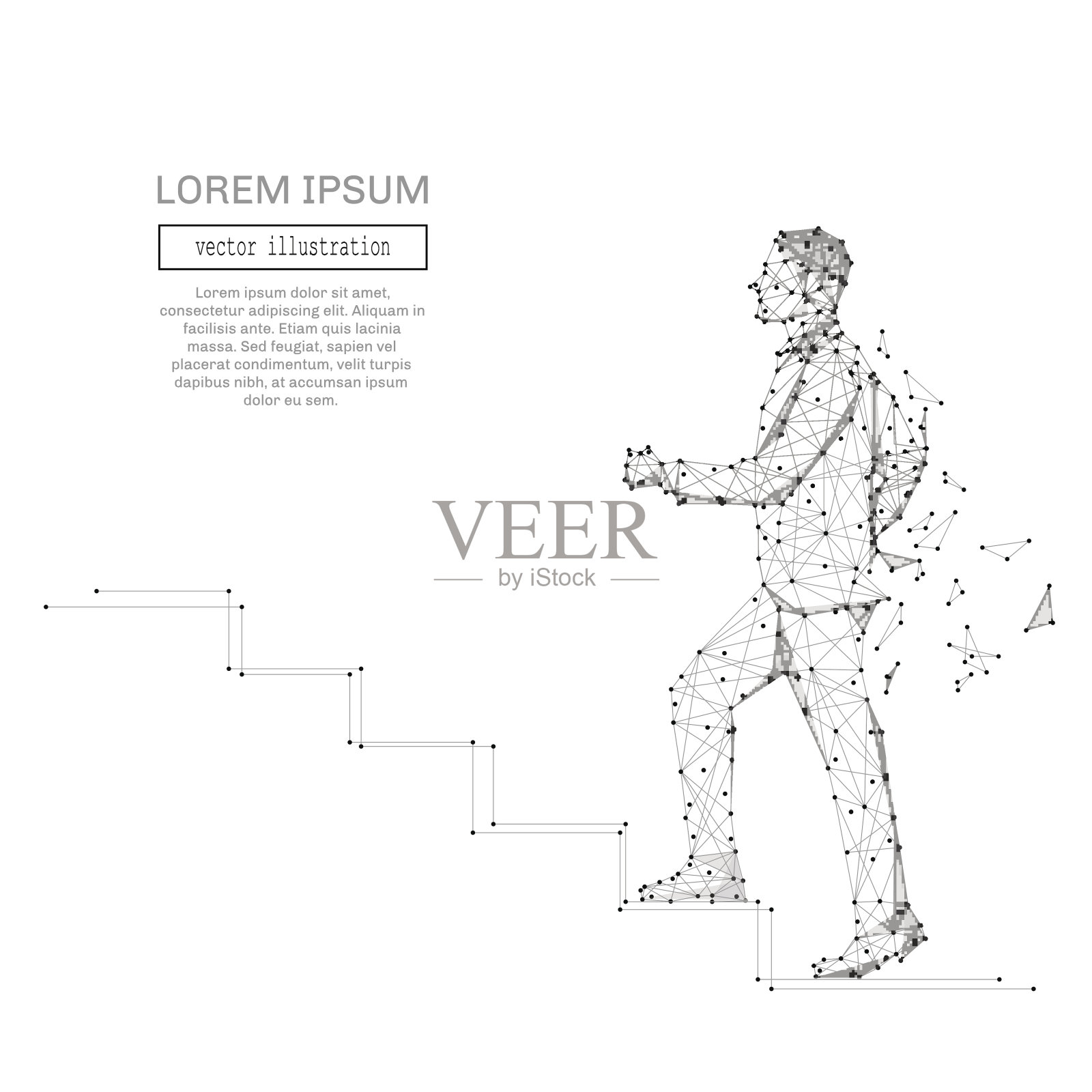 人爬楼梯插画图片素材