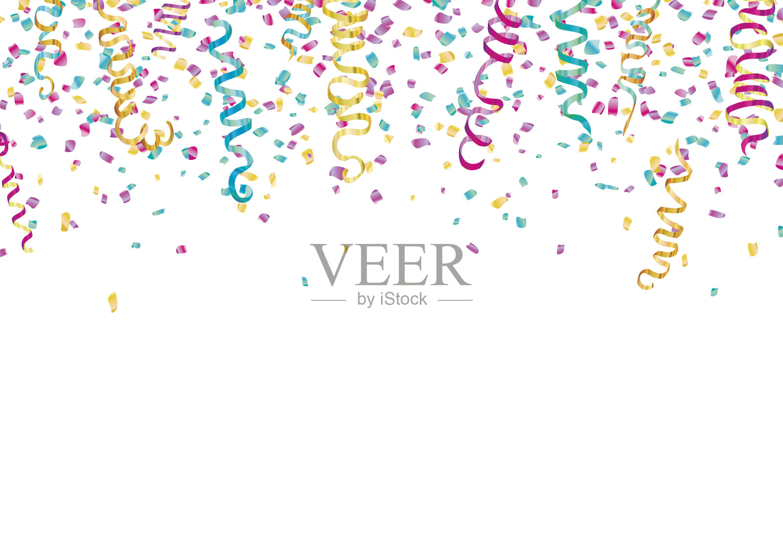 五彩纸屑和蛇形花纹。插画图片素材