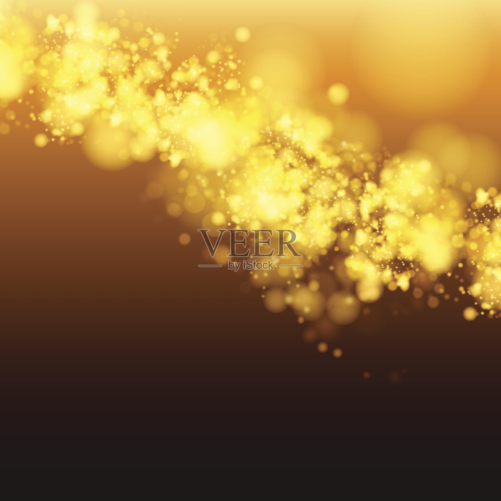 灯光背景为黄色的散景效果插画图片素材