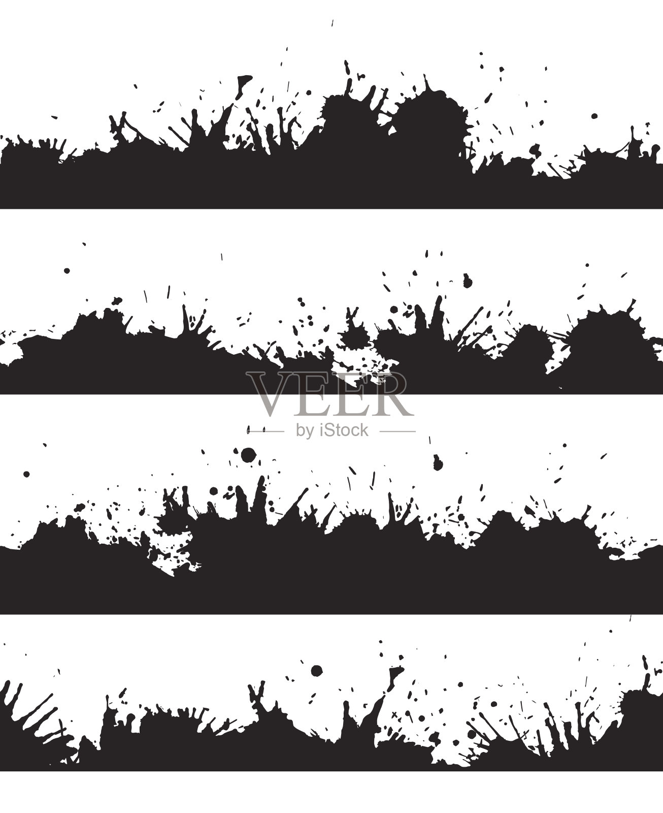 无缝垃圾与飞溅边界插画图片素材