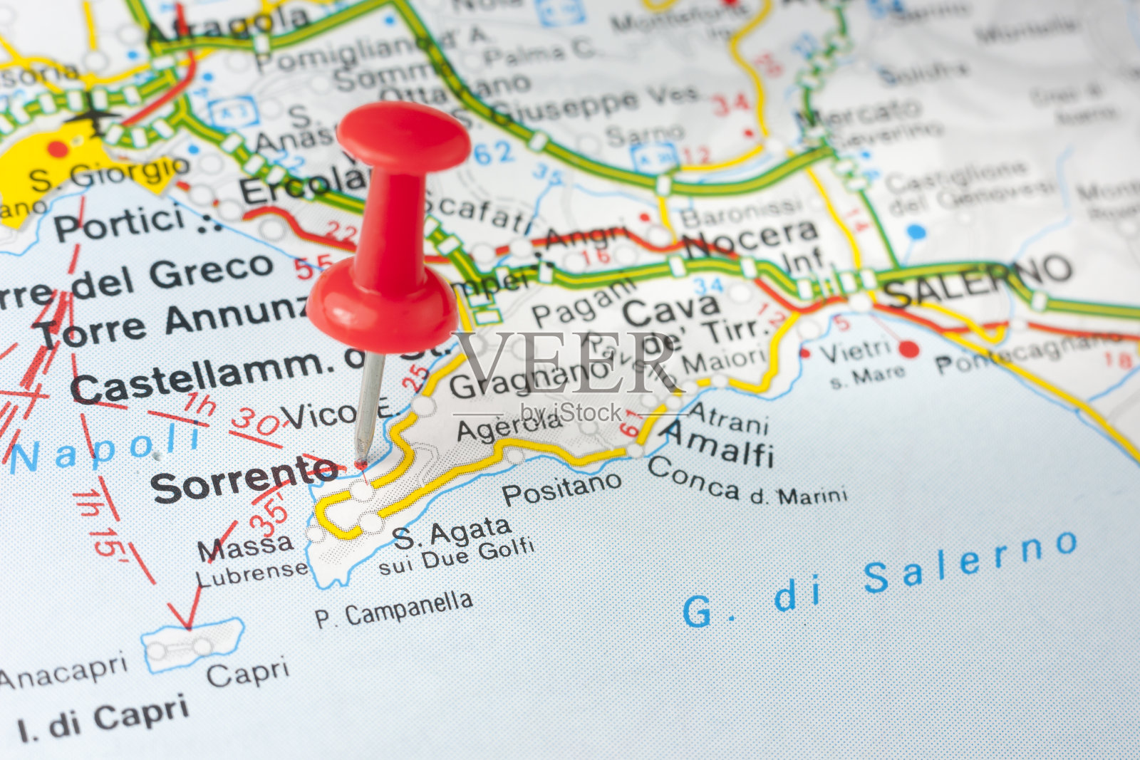 地图上的索伦托照片摄影图片