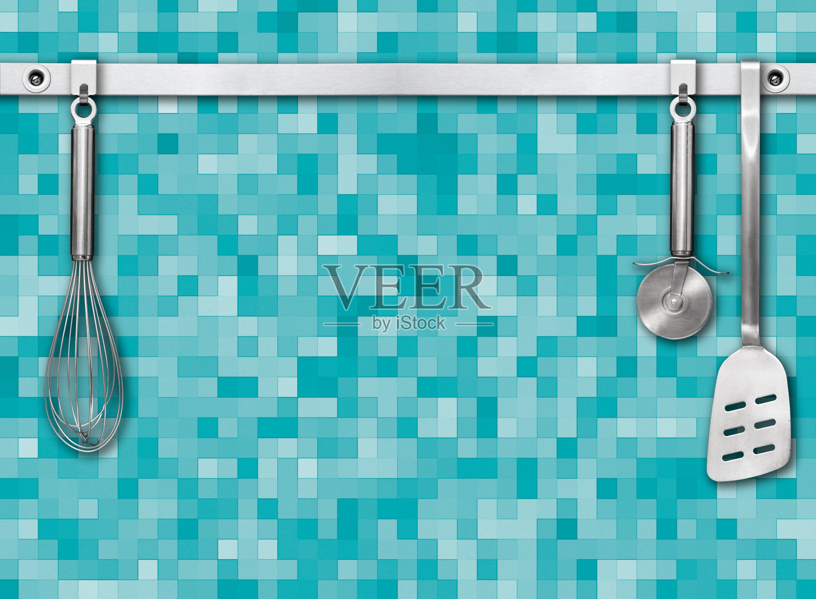 金属栏杆和厨房工具照片摄影图片