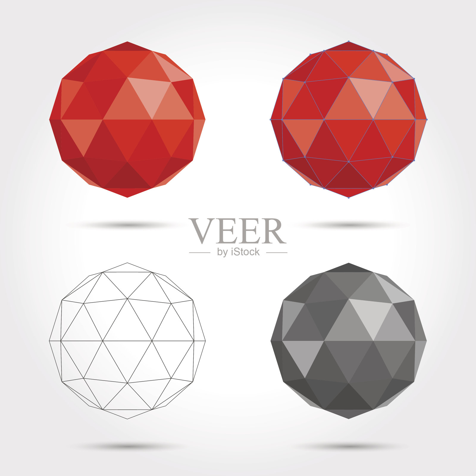 低聚抽象球体。向量插画图片素材