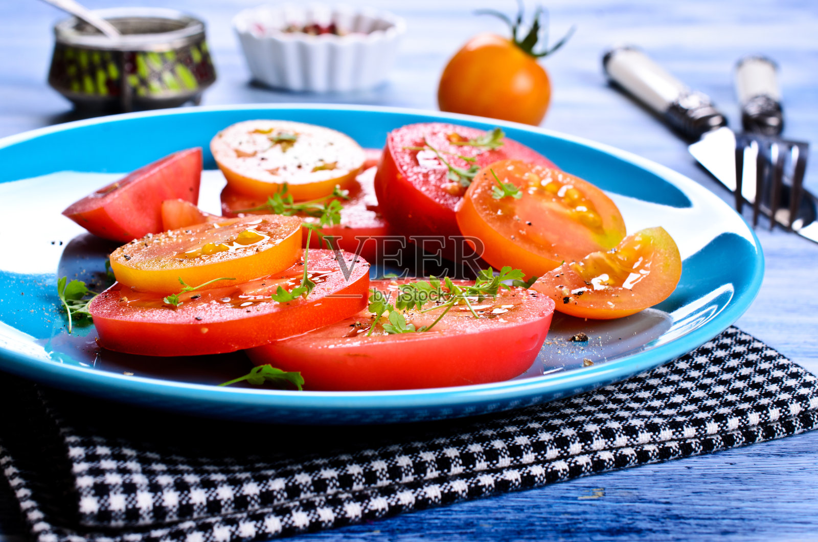 番茄沙拉照片摄影图片