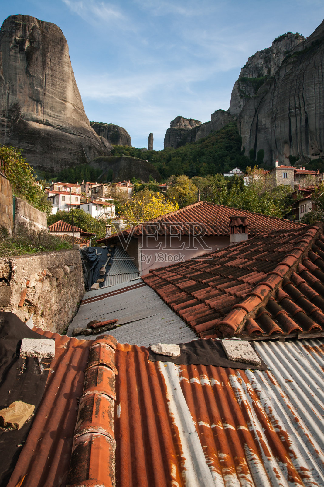 希腊迈特拉的城市景观照片摄影图片