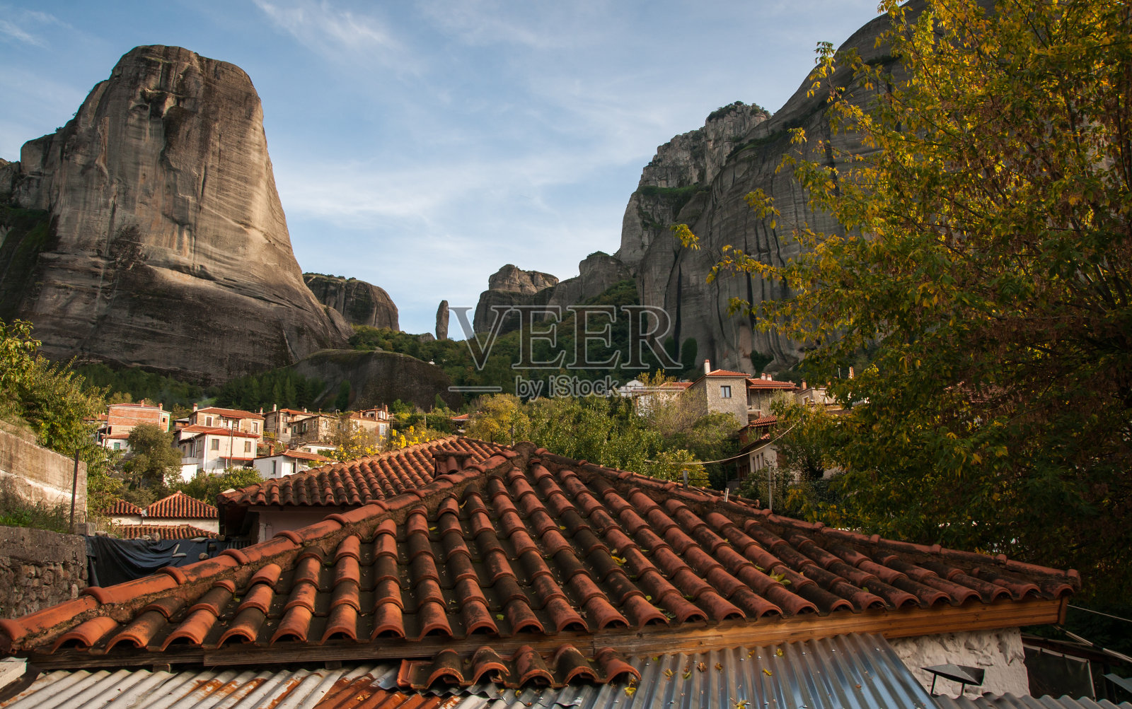 希腊迈特拉的城市景观照片摄影图片