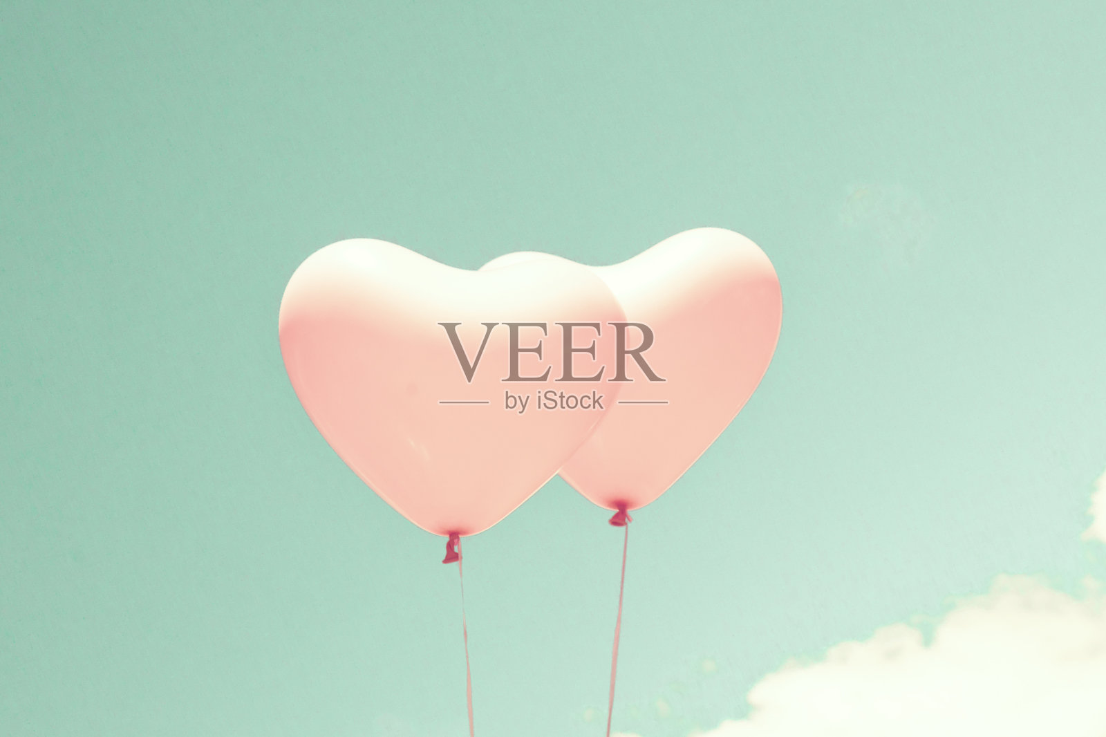 粉色心形气球照片摄影图片