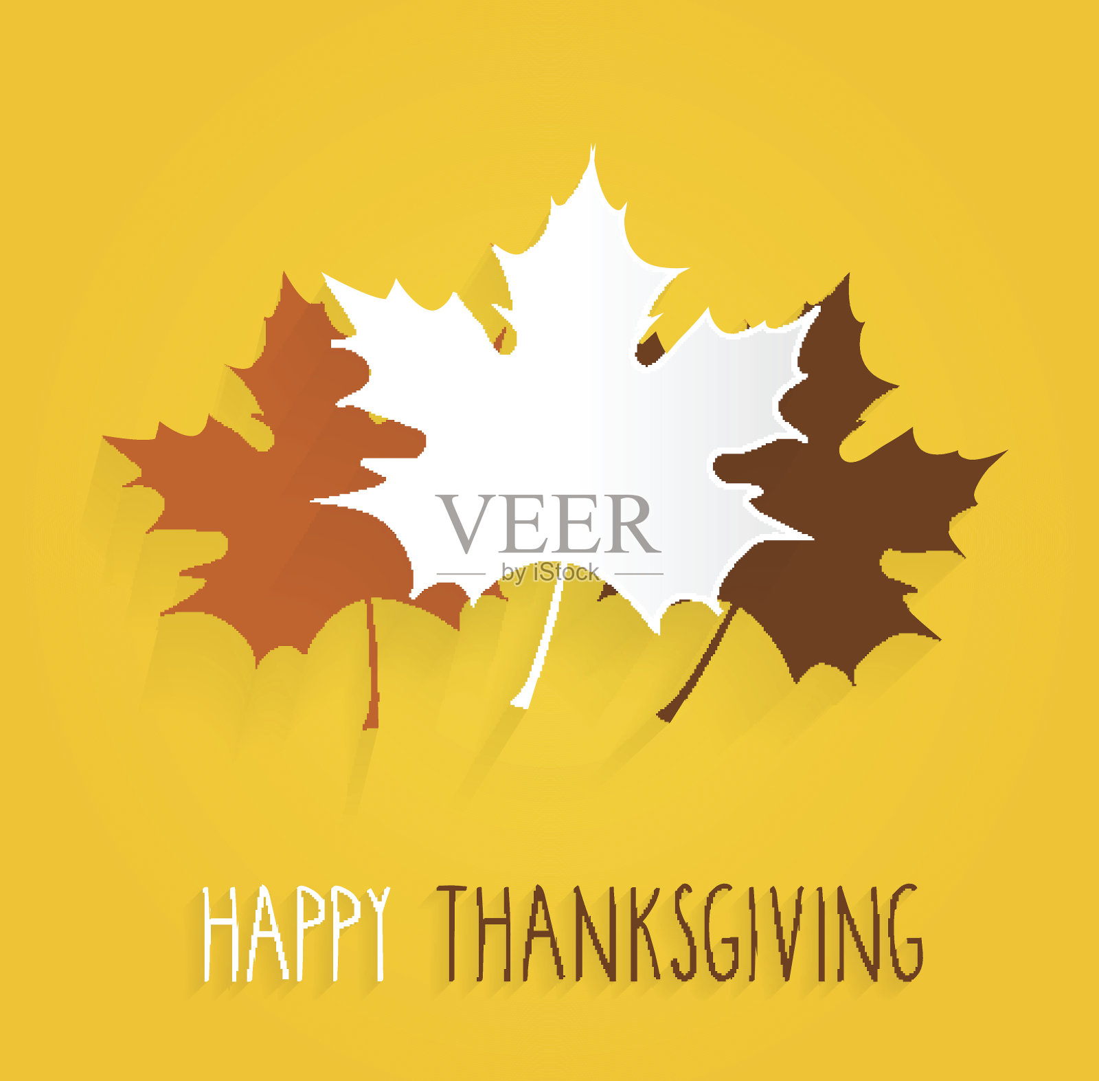 黄色背景的感恩节海报。手写的文字插画图片素材
