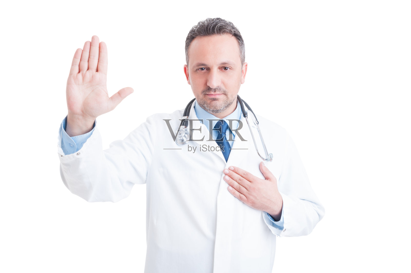 自信和值得信赖的医生或医生制造希波克拉底燕麦照片摄影图片