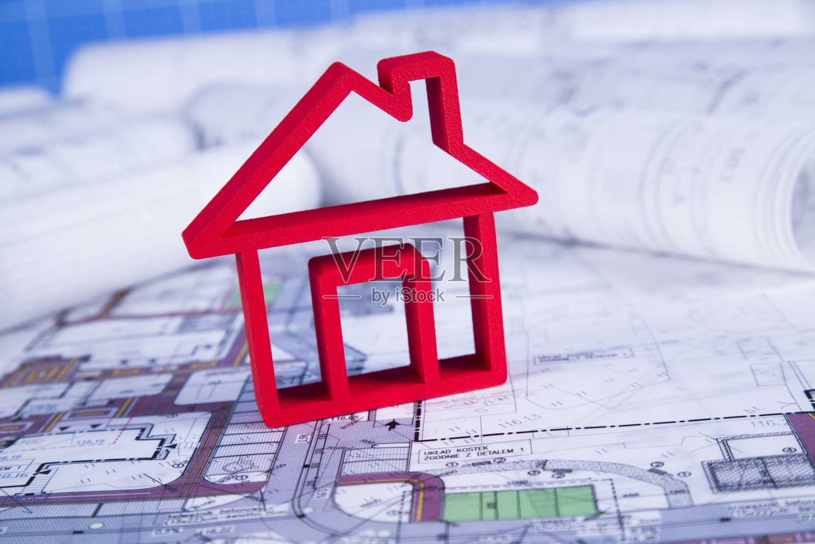 项目蓝图房屋模型图纸照片摄影图片