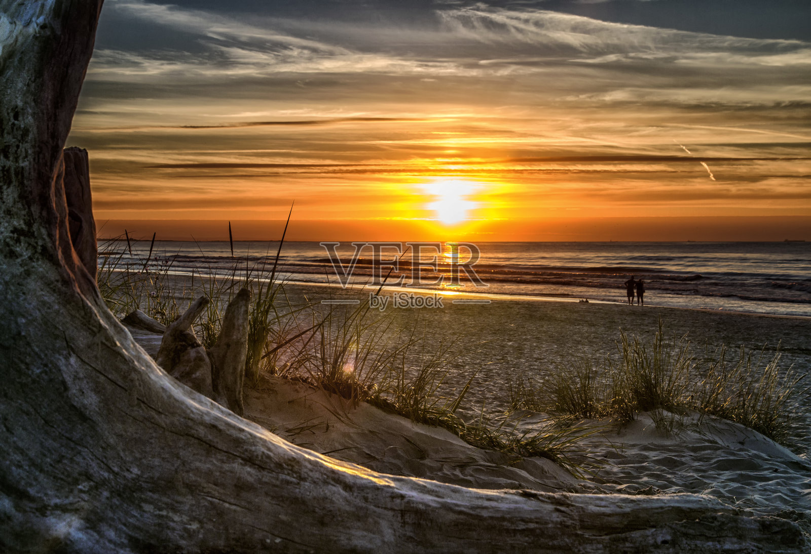 美丽的夏日日落风景照片摄影图片