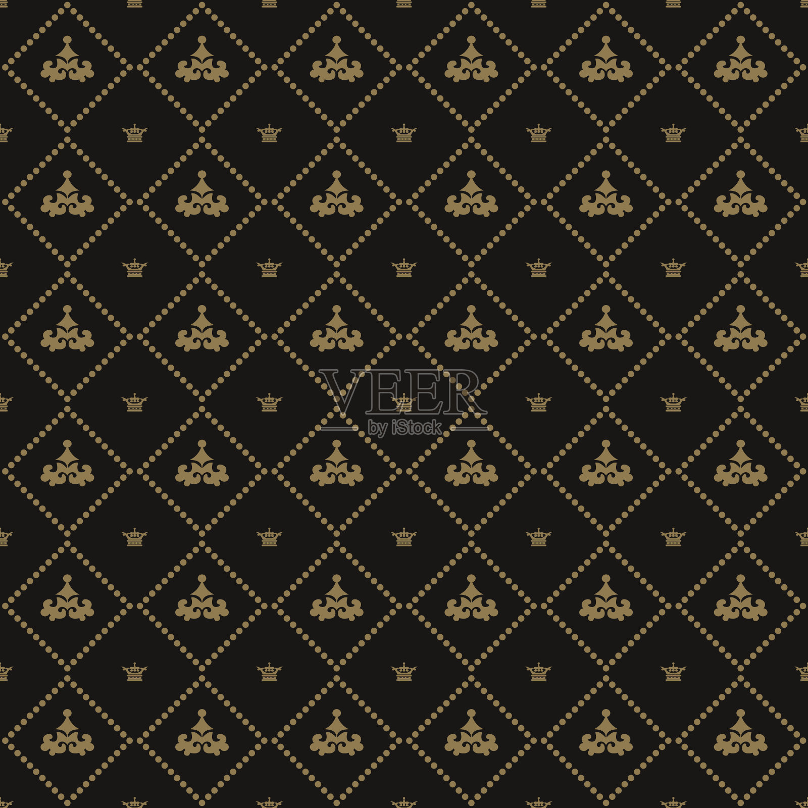 无缝图案复古墙纸插画图片素材