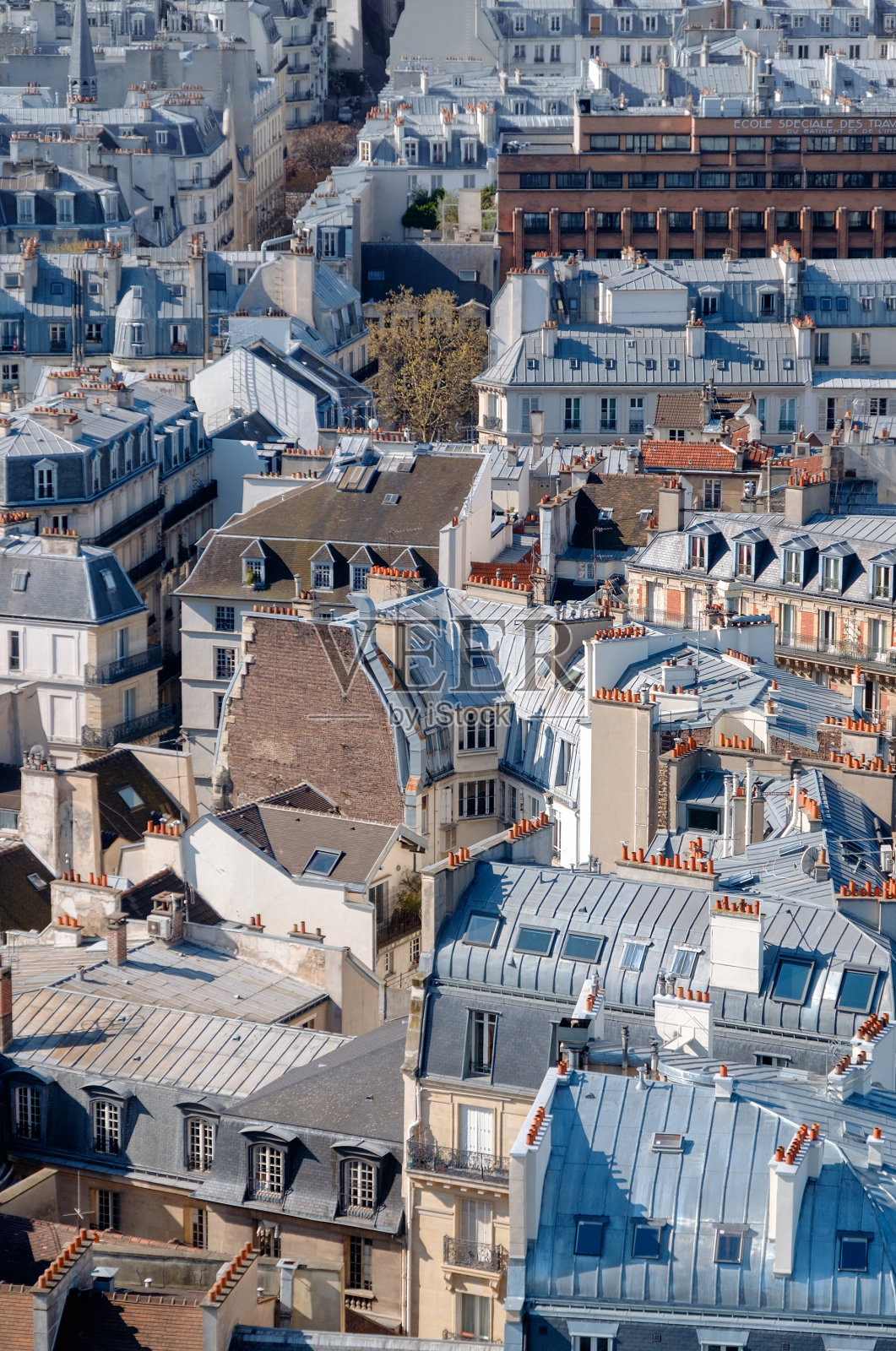 巴黎的屋顶,俯视图照片摄影图片
