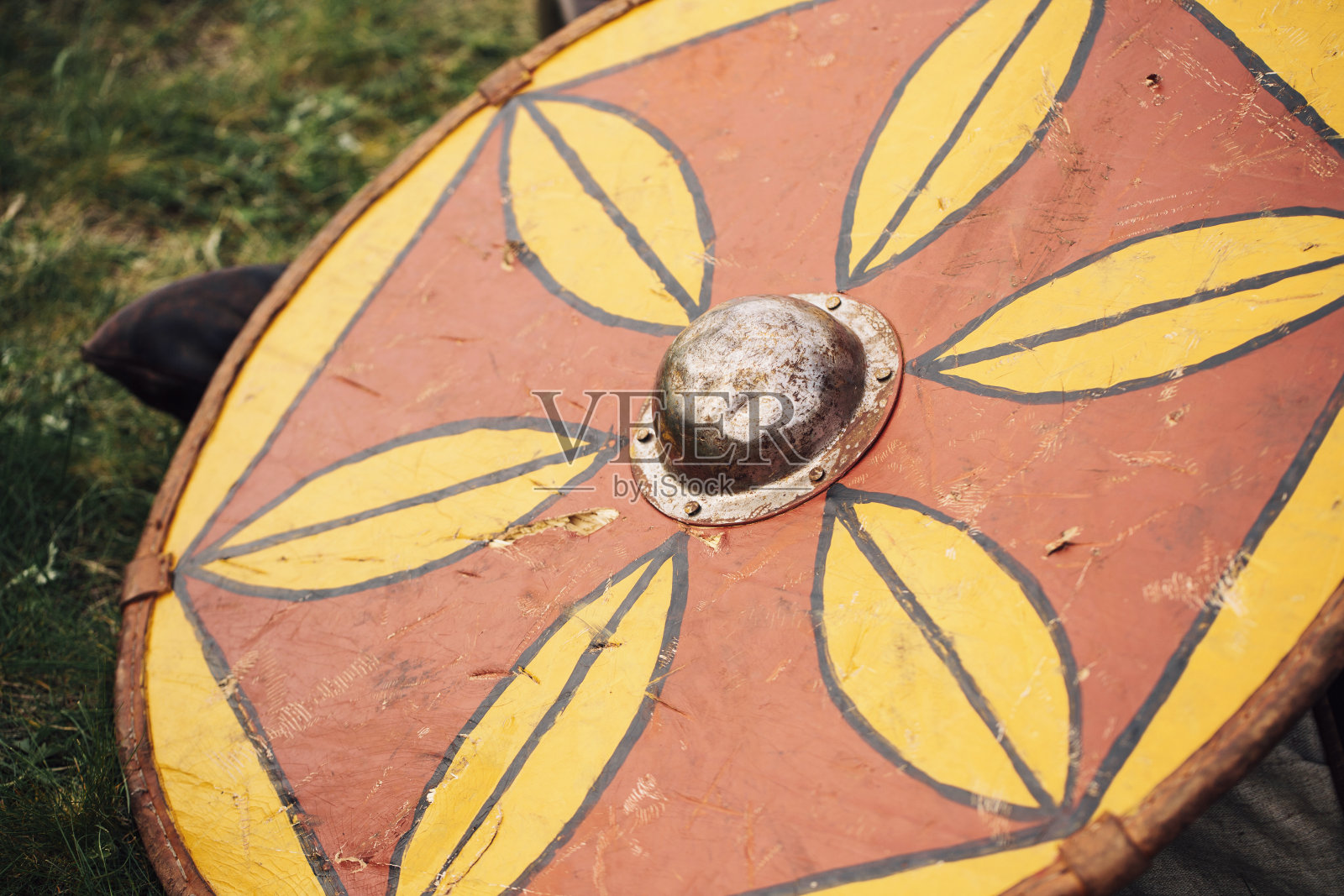 9世纪的斯拉夫战士盔甲照片摄影图片